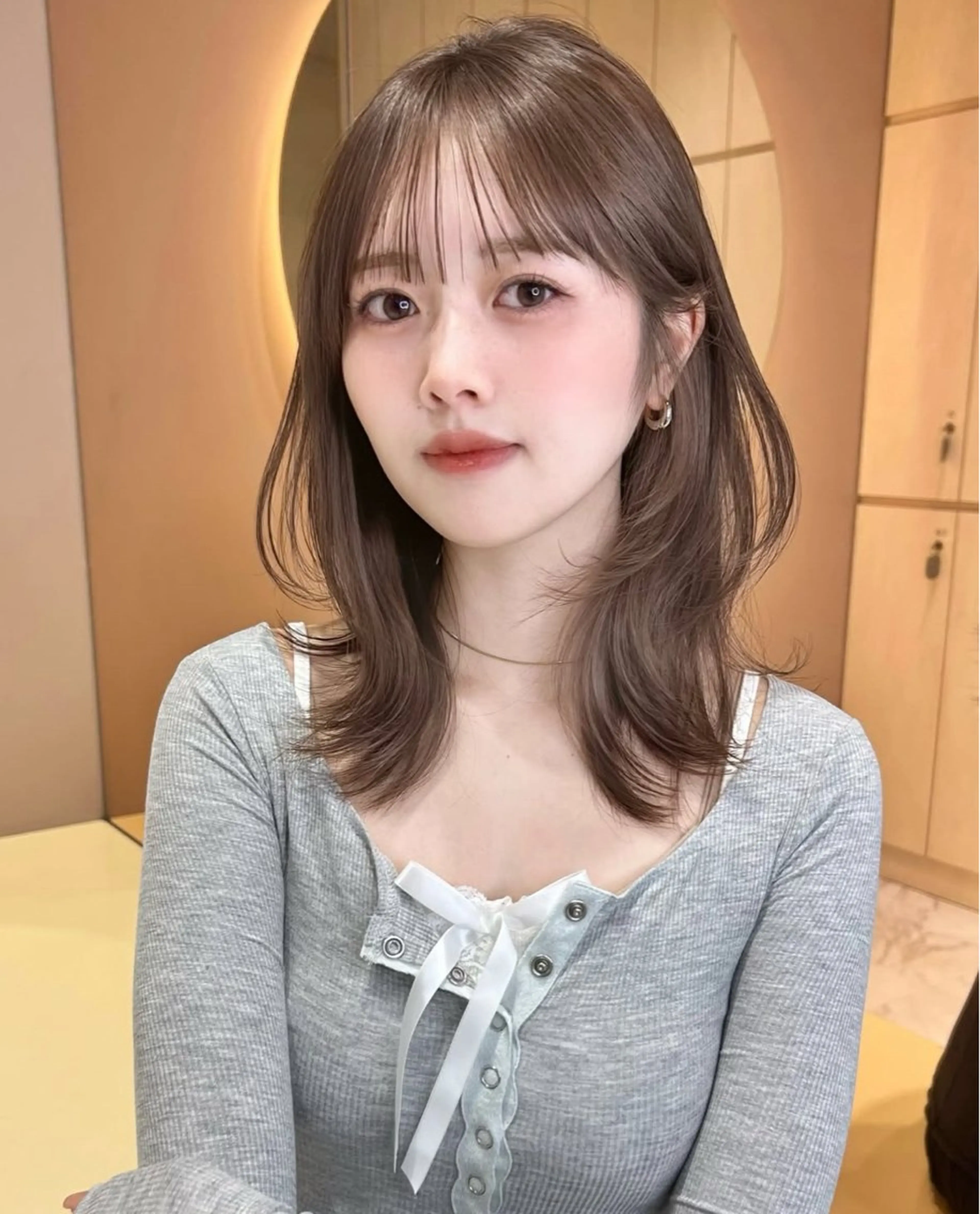 セミロング 髪質改善 美髪縮毛矯正/ 透明感カラー吉田光佑のヘアスタイル