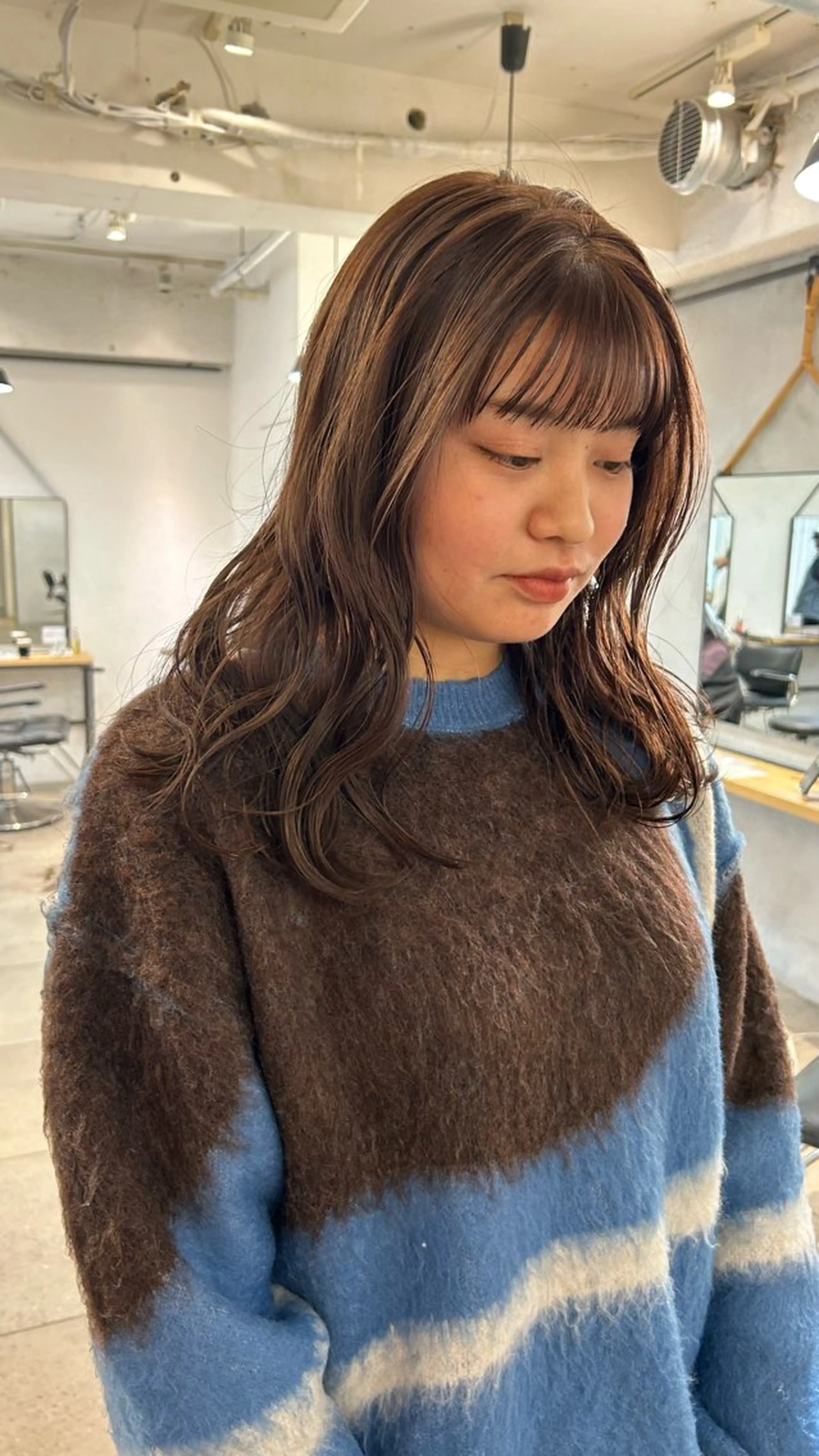 ミディアム カラー カット ヘアカラー じゅわっと暖色カラー 🍊Moemiのヘアスタイル