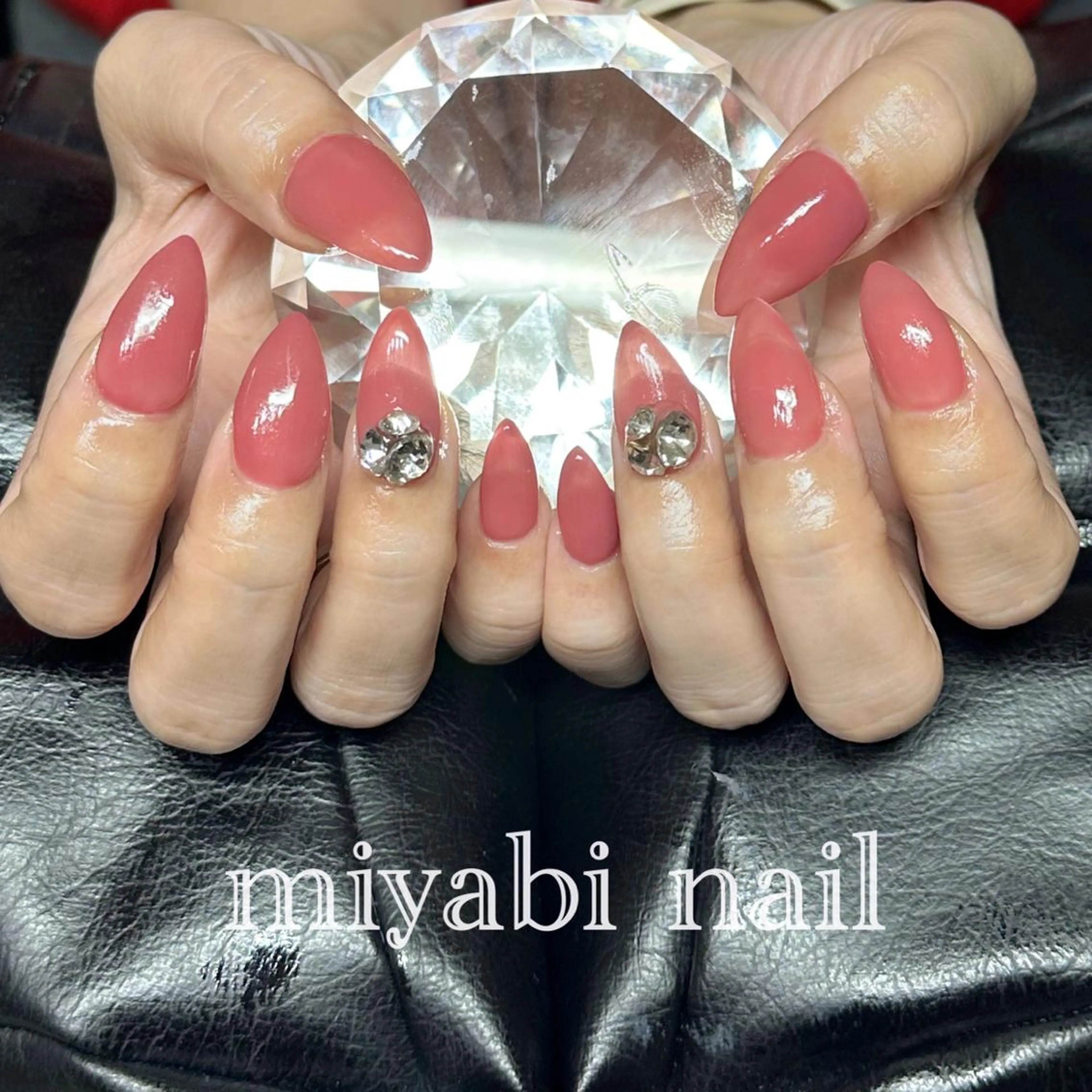 ネイル 持ち込み オフィスネイル ワンカラーネイル ピンク シンプルネイル ハンドネイル miyabi nail 桂川駅近くのネイルデザイン