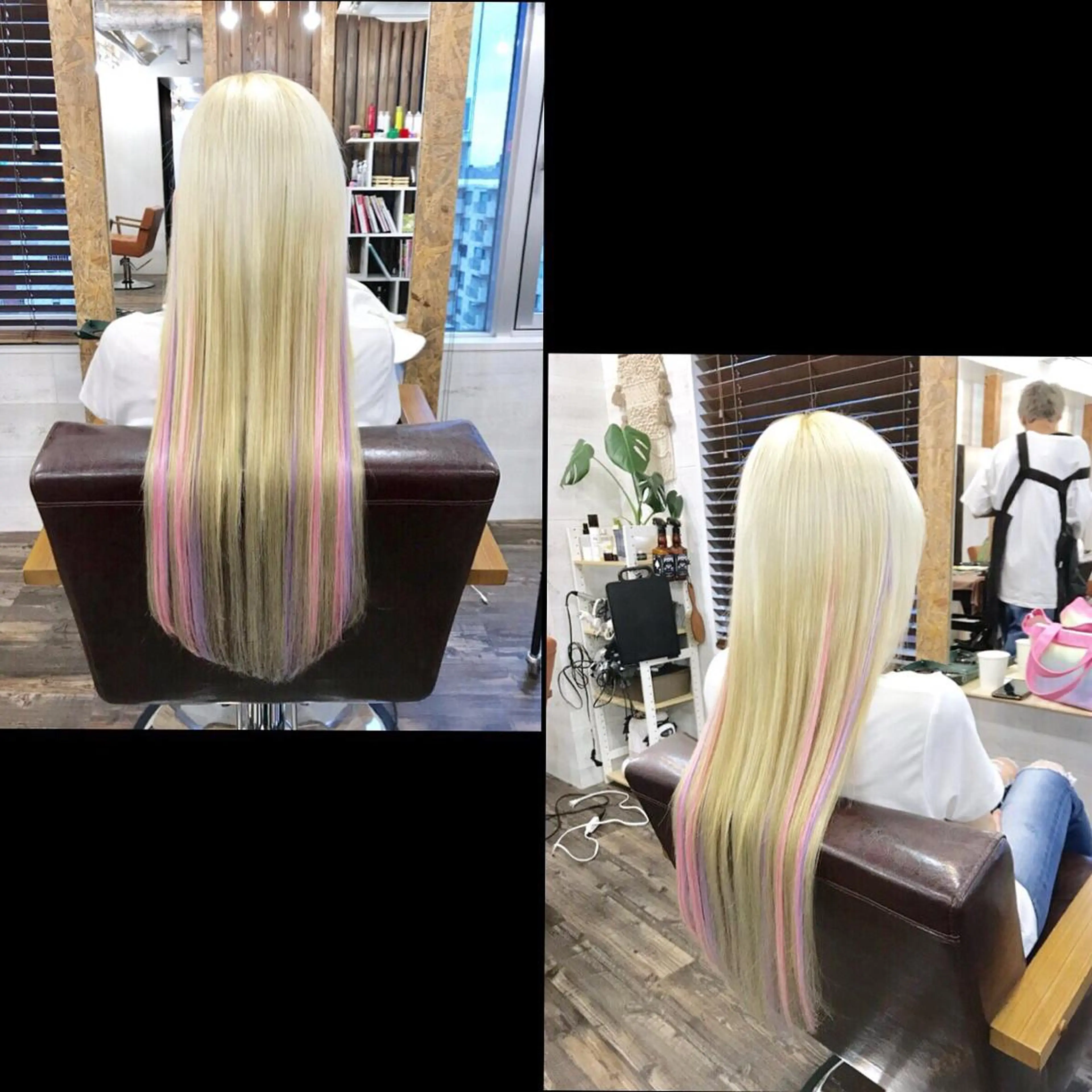 ロング エクステ ✯カラー&編み込み エクステ✯池田智博✯のヘアスタイル