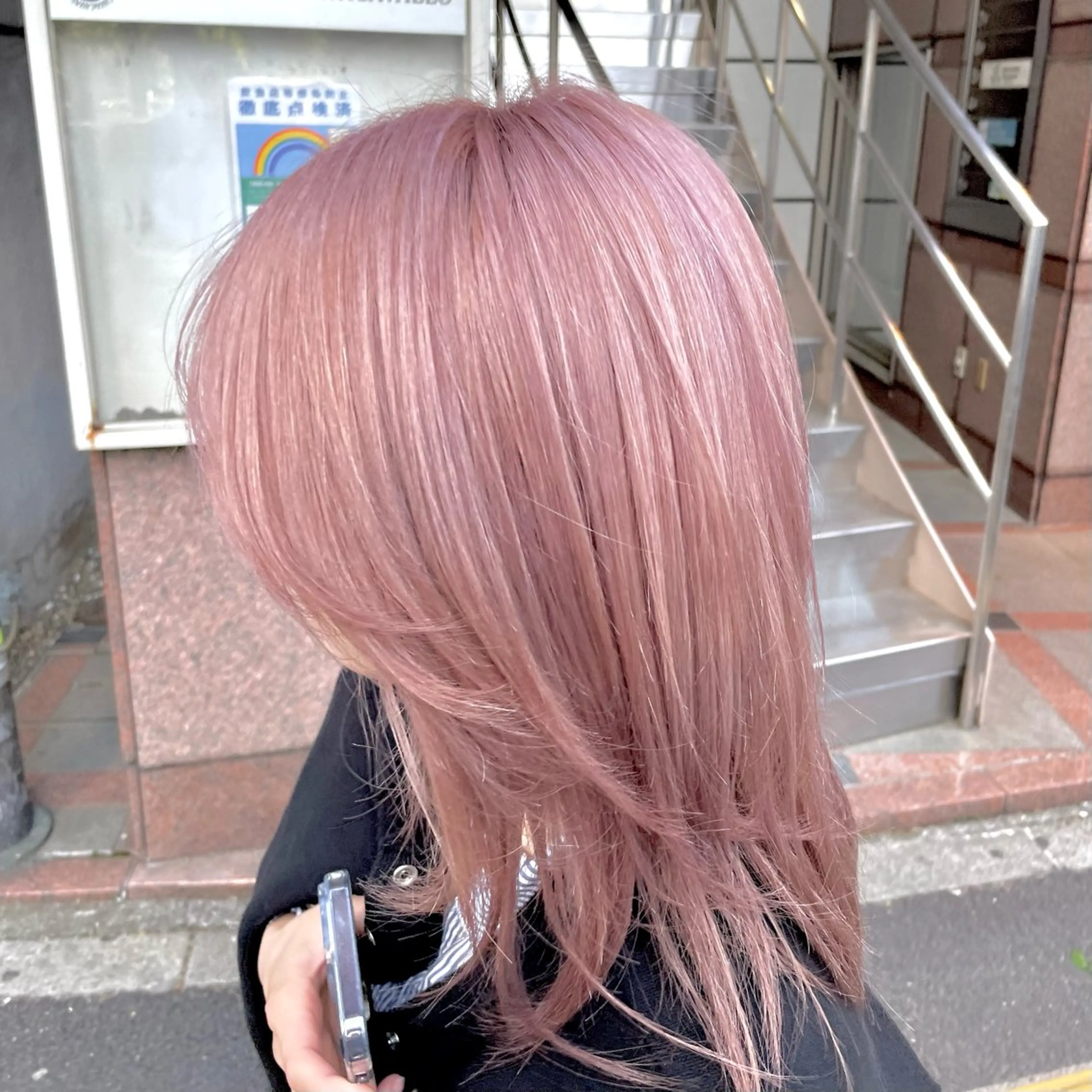 ミディアム カラー ピンクカラー トリートメント 顔周り/透明感カラー /似合わせ/難波雄雅のヘアスタイル