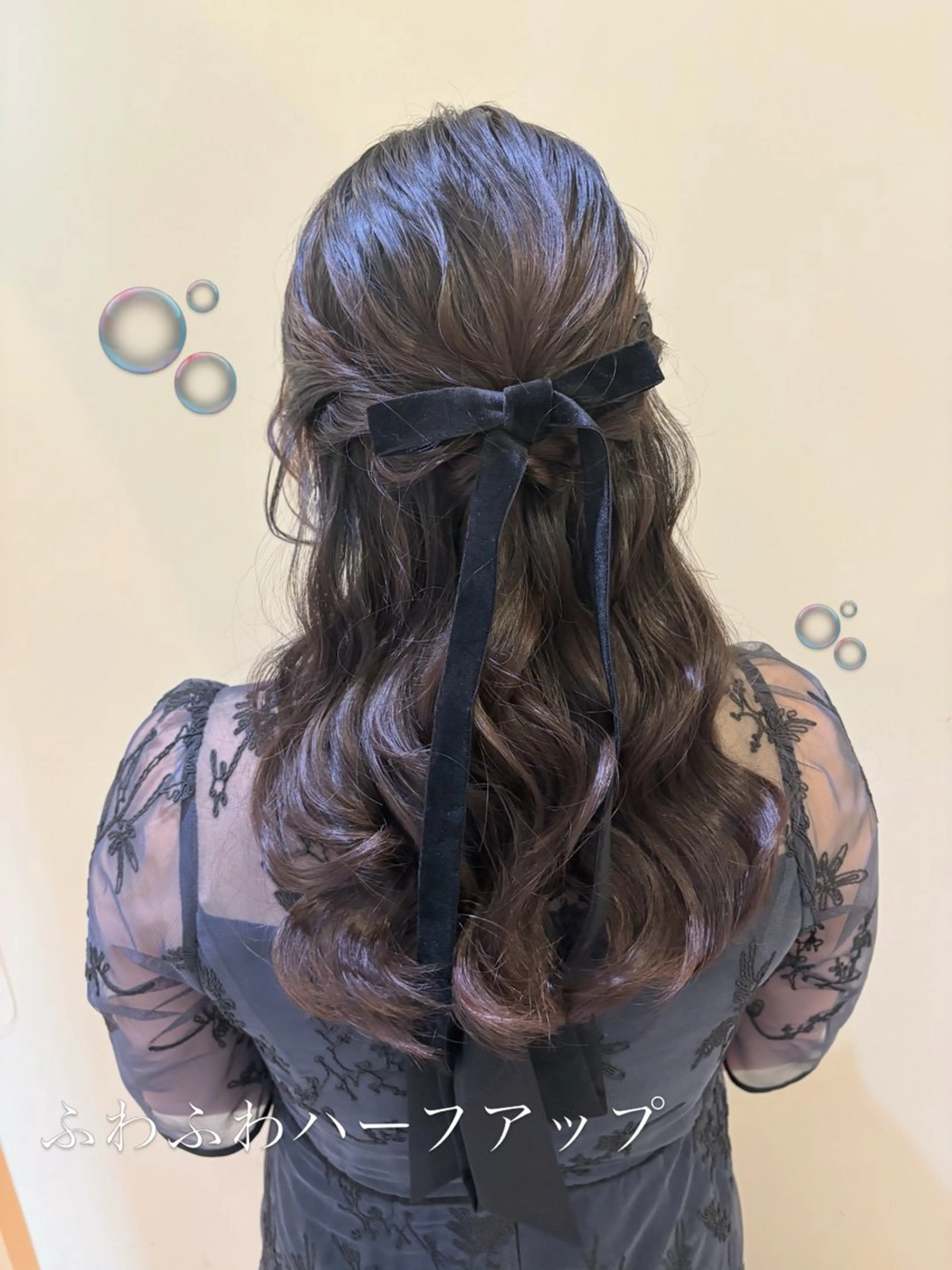 セミロング ヘアセット ボウ🪞ヘアセット /マツパ/眉毛のマツエク・マツパデザイン