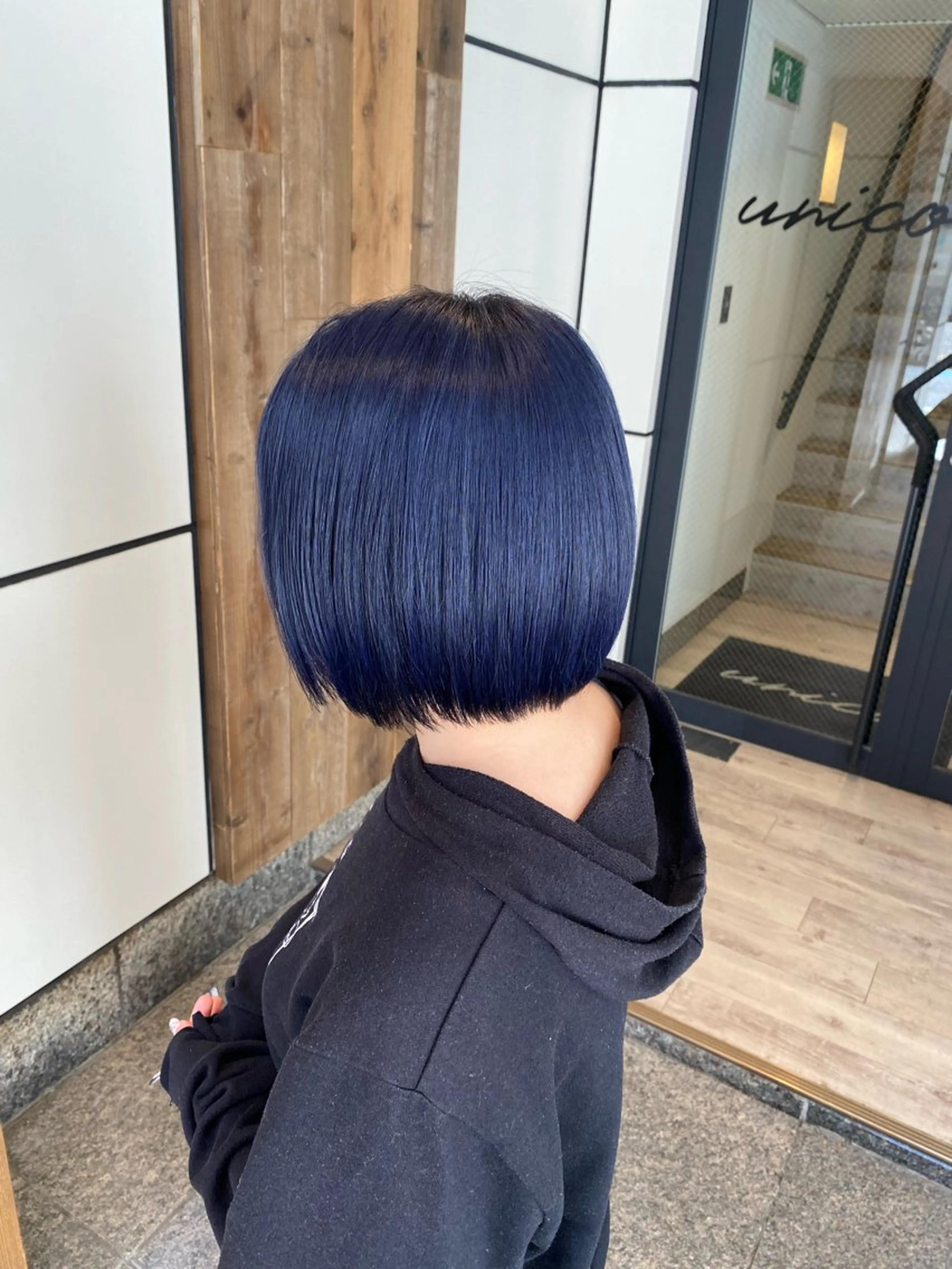 ミディアム カラー ブルーカラー ネイビーカラー ヘアカラー 🍑 モモカ🍑のヘアスタイル