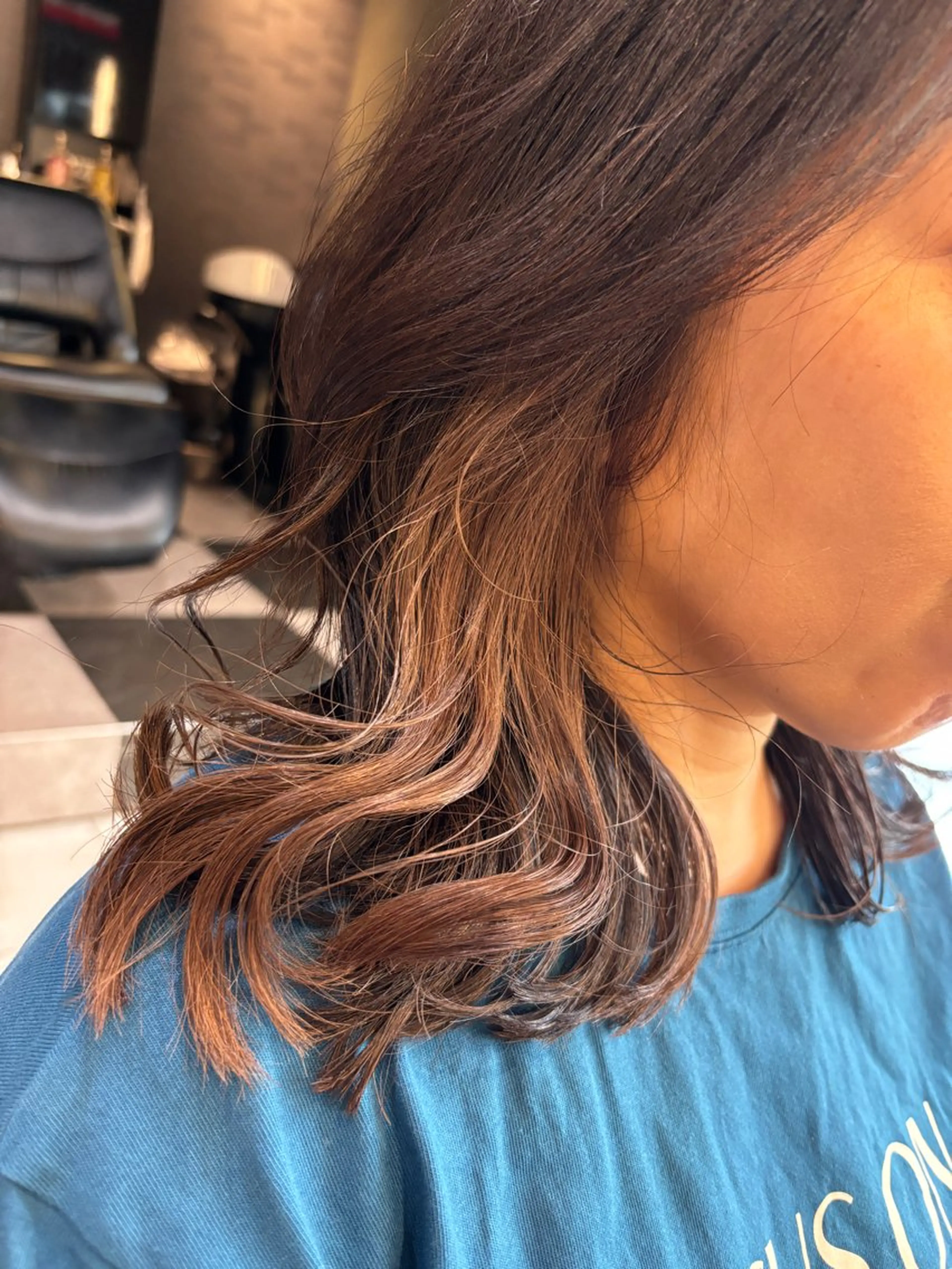 ミディアム カラー デザインカラー カット ヘアカラー ブリーチ/ヘアケア/ 艶髪/イギチハルのヘアスタイル