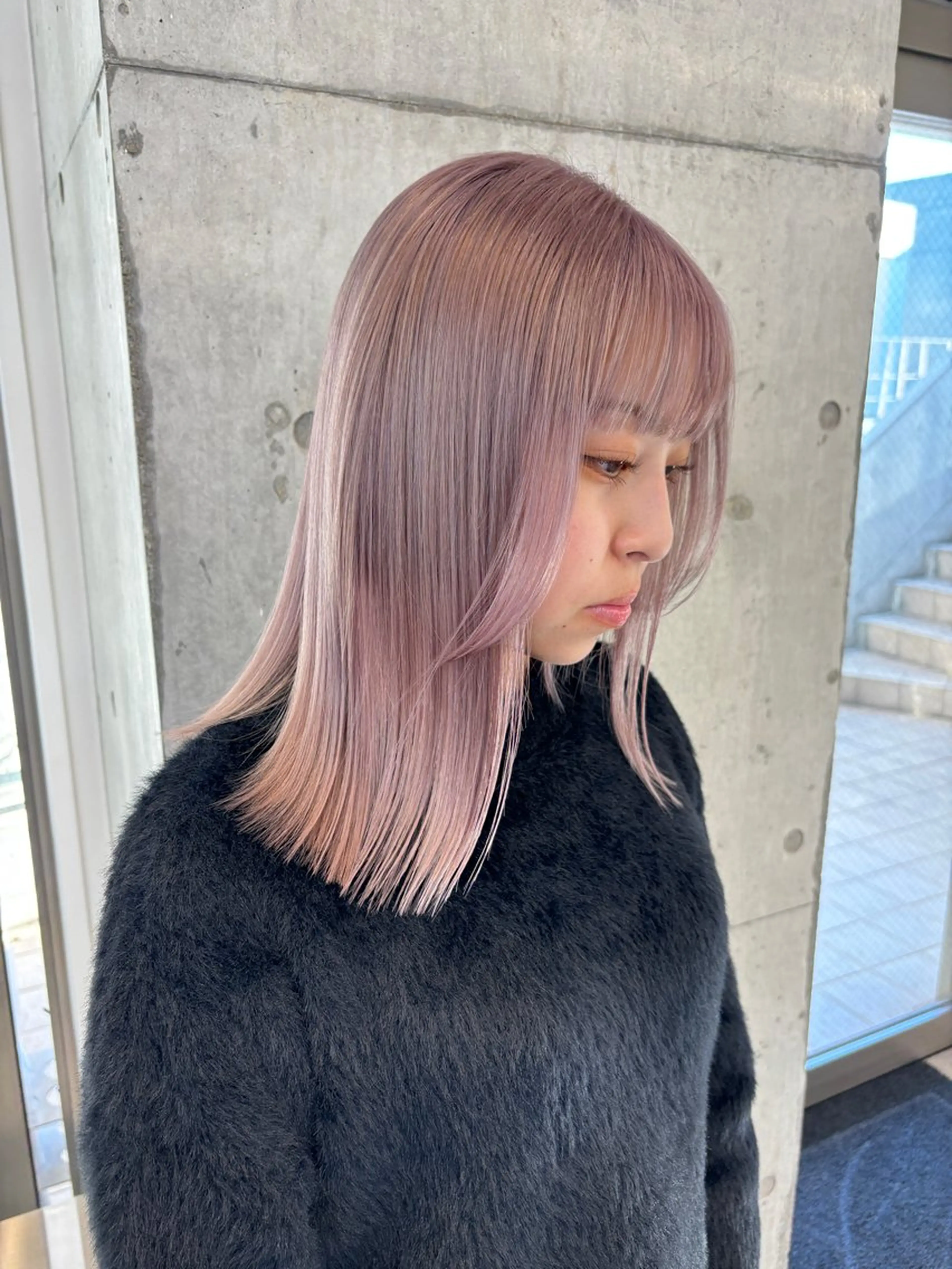 ミディアム カラー ベージュカラー ラベンダーカラー ラベンダーベージュ ラベンダーピンク ピンクカラー カットモデル募集 /RIOのヘアスタイル