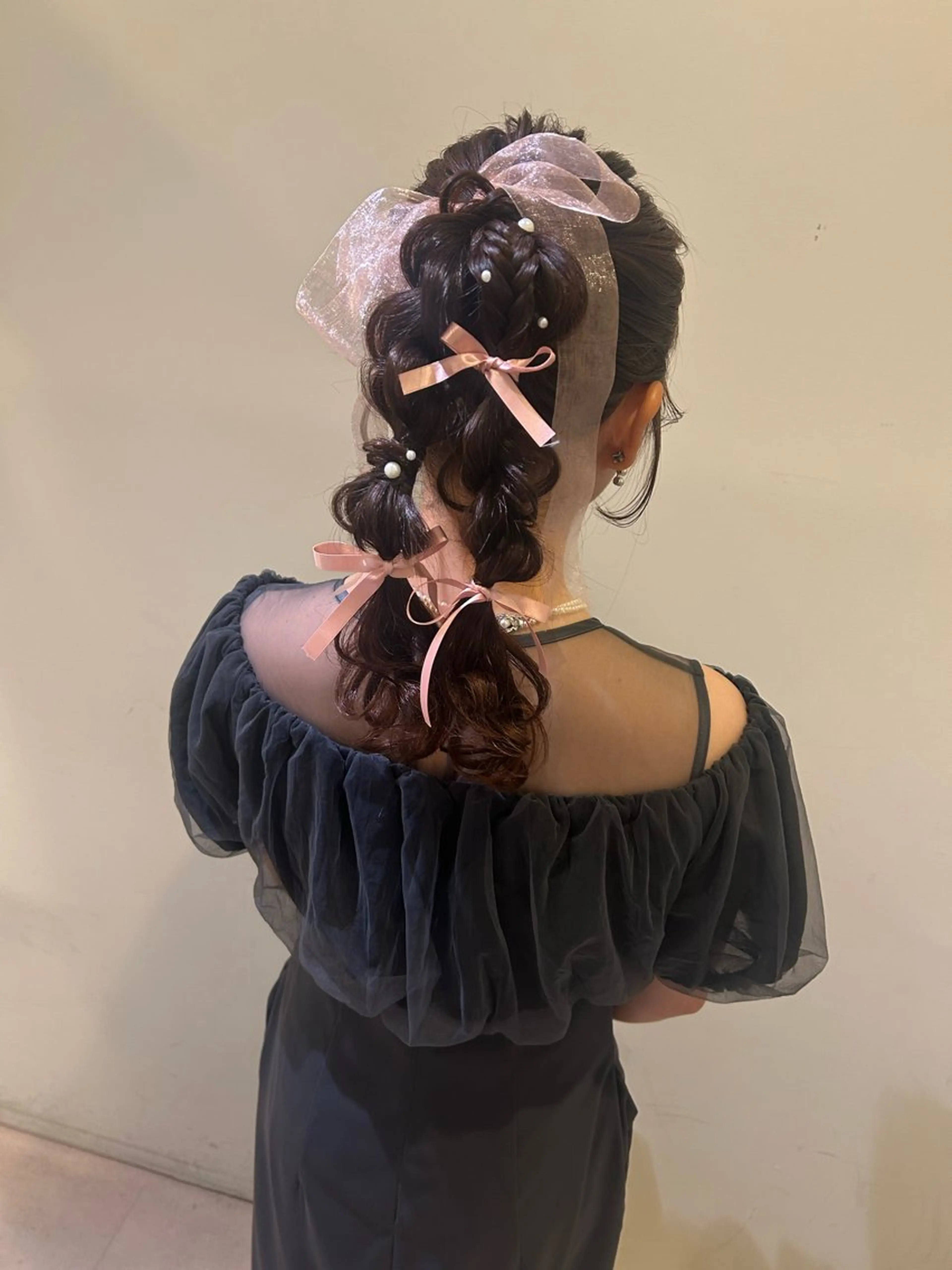 ロング ヘアアレンジ ヘアセット ボウ🪞ヘアセット /マツパ/眉毛のマツエク・マツパデザイン