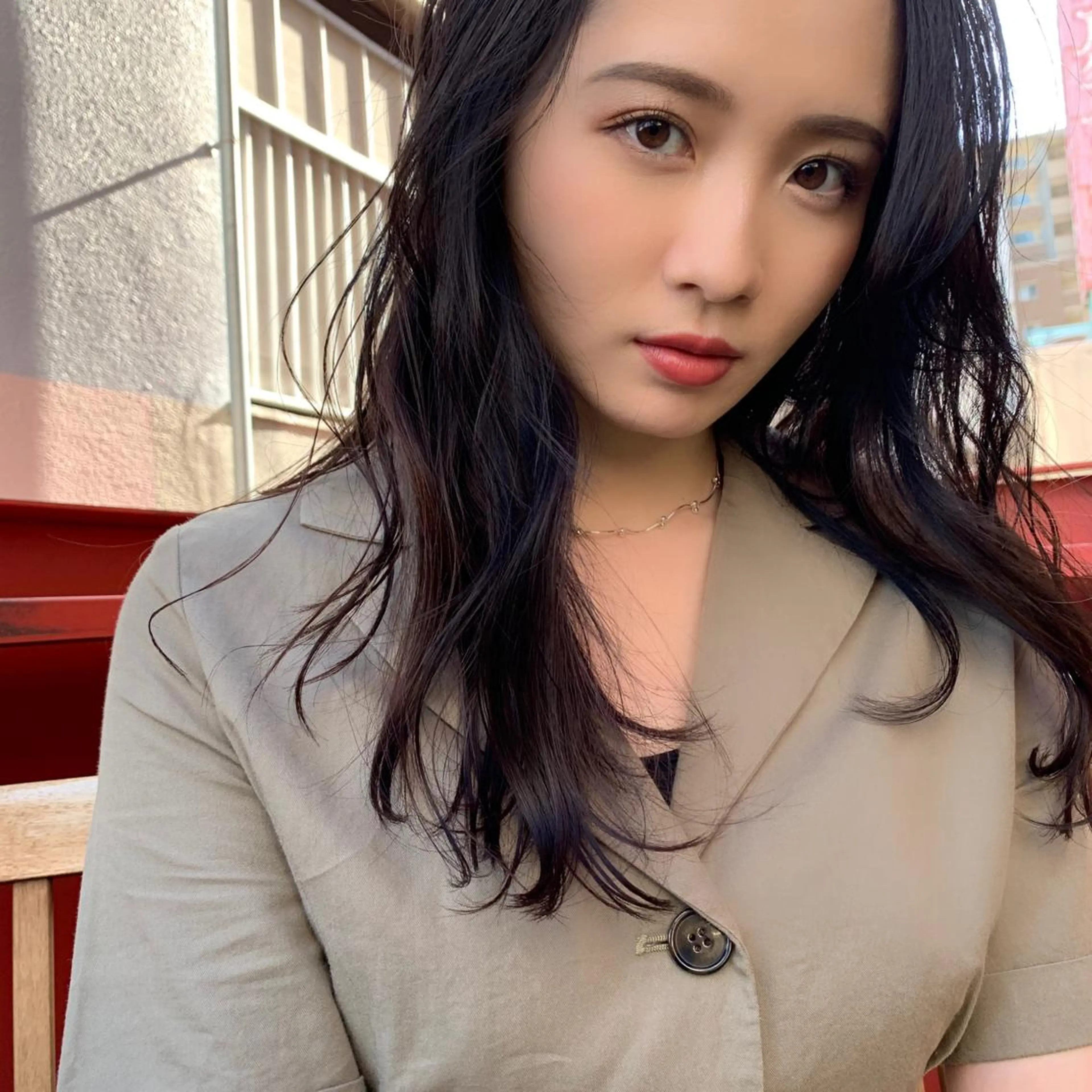 ロング カラー ヘアカラー トリートメント 薬院:今泉/上川美幸 ボブ/顔周りレイヤーのヘアスタイル