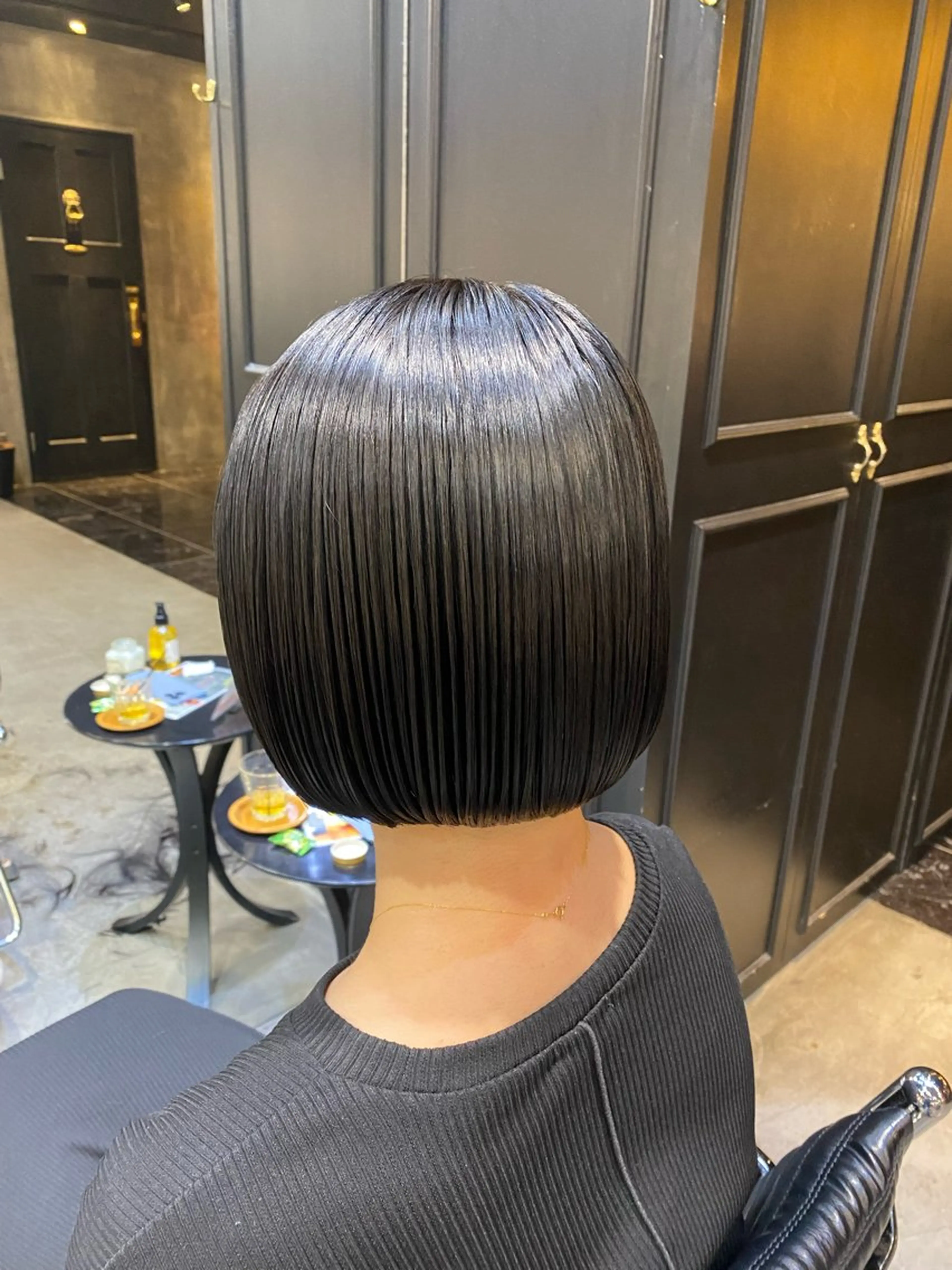 ショート カラー ショートボブ 黒髪 ブルーカラー ブルーブラック ボブ カット ヘアカラー トリートメント 透明感カラー🌿 グレージュ🐺陽介のヘアスタイル