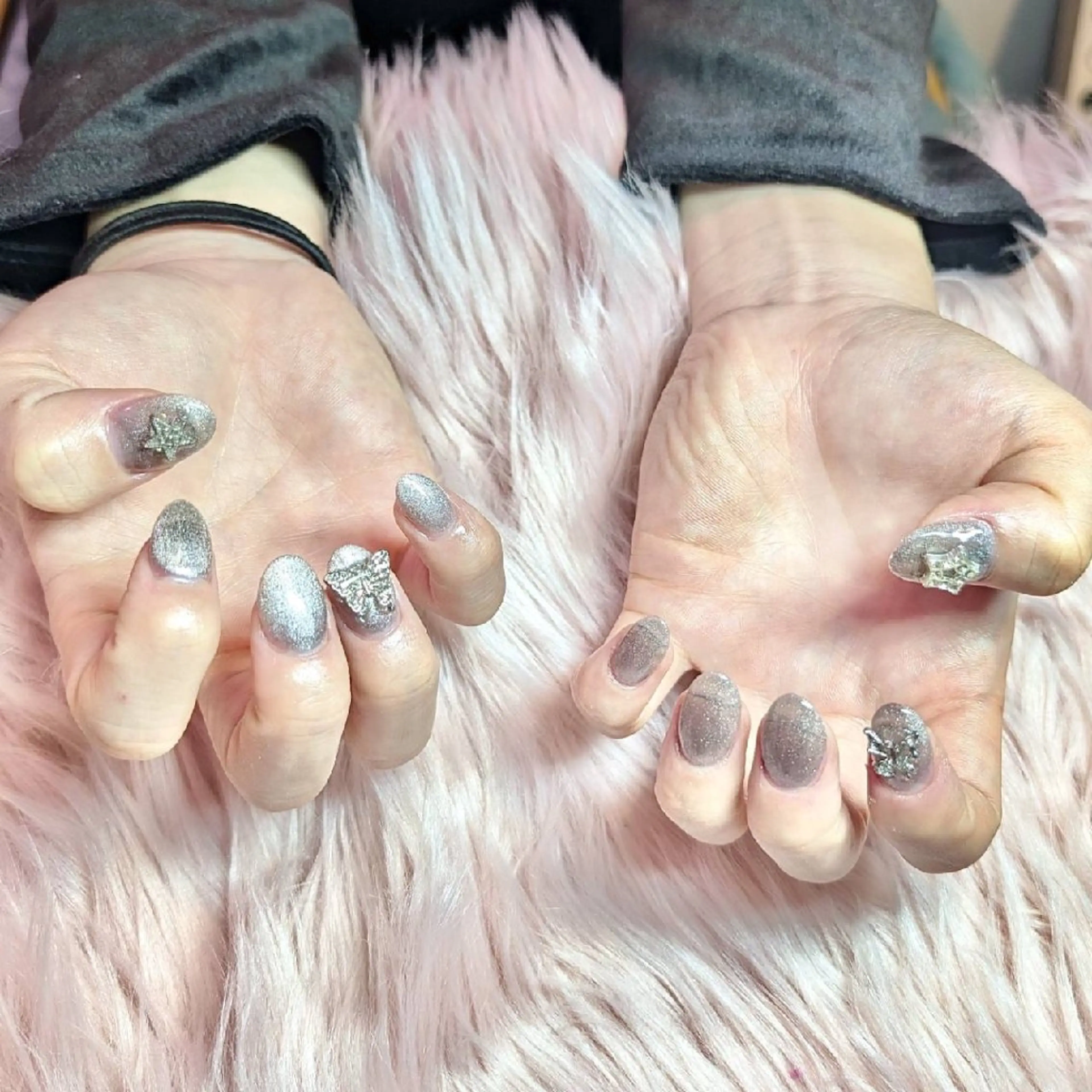 ネイル メンズ 長さ出し マグネットネイル メンズネイル ハンドネイル Alissa Nailのネイルデザイン
