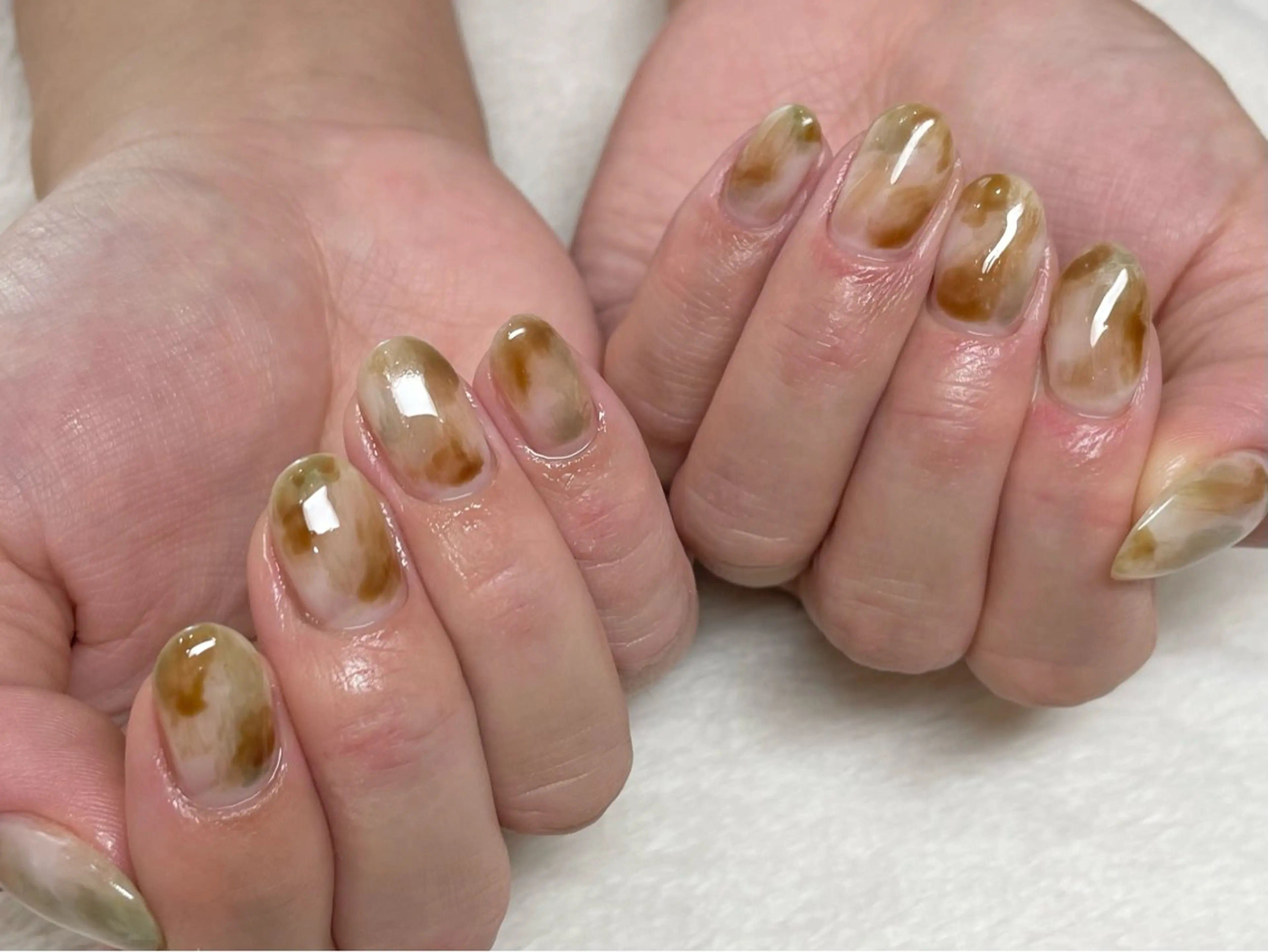 ネイル ブラウン ニュアンスネイル riri-nail Rie Endoのネイルデザイン