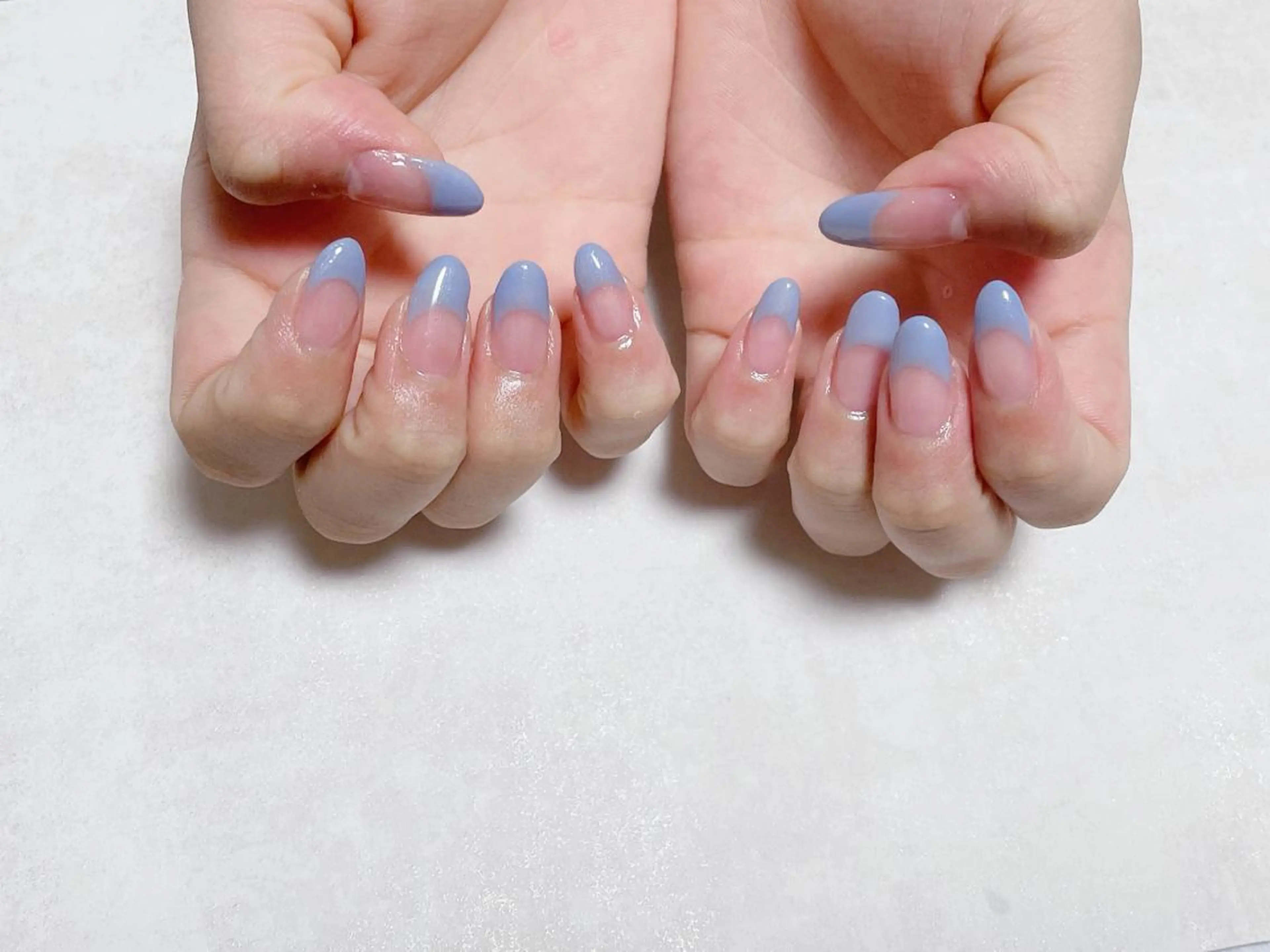 ネイル オーロラネイル ブルー フラワーネイル フットネイル フレンチネイル kikinail 溝の口のネイルデザイン