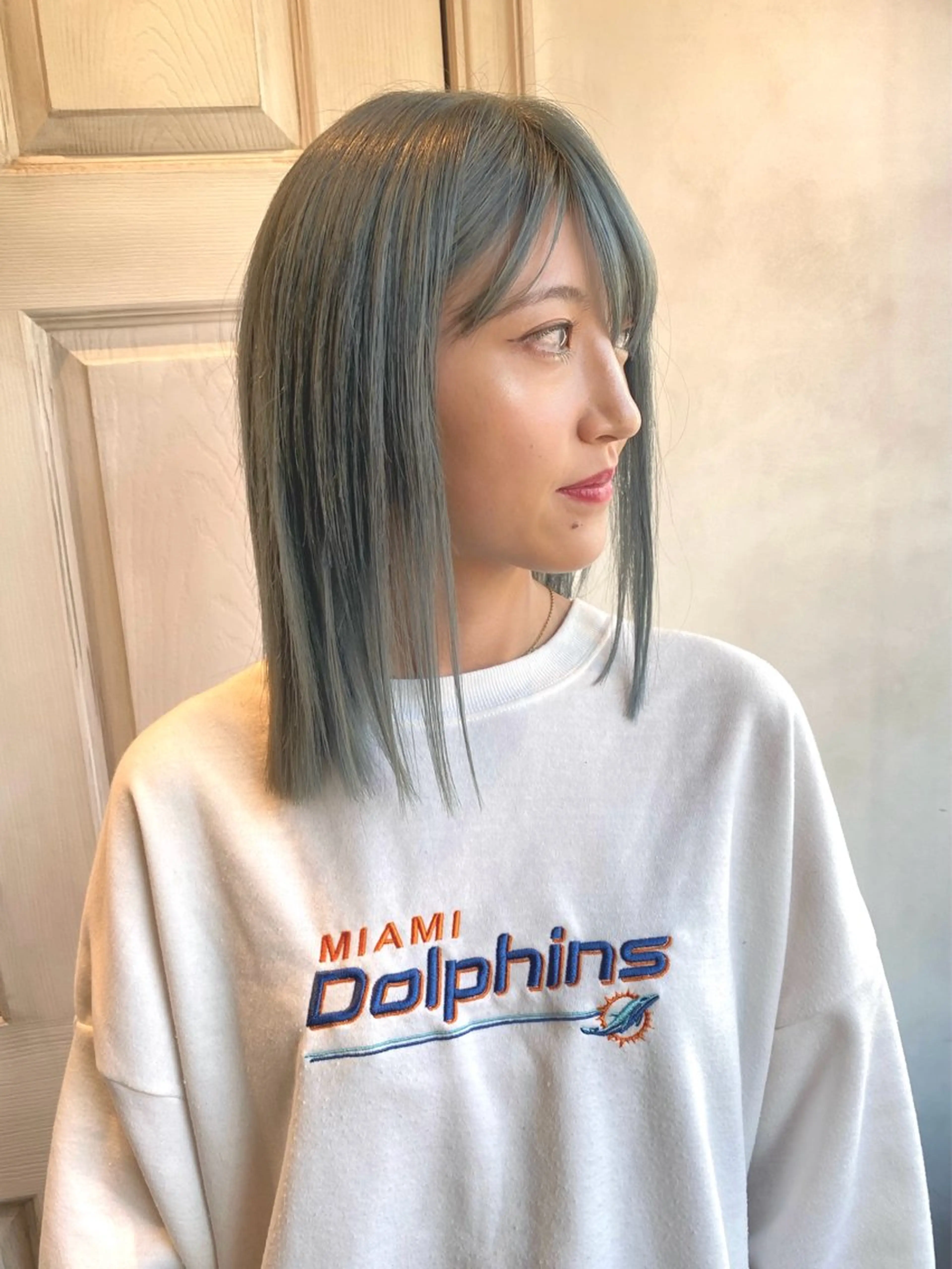 ミディアム 伸ばしかけ 縮毛矯正 千 田のヘアスタイル