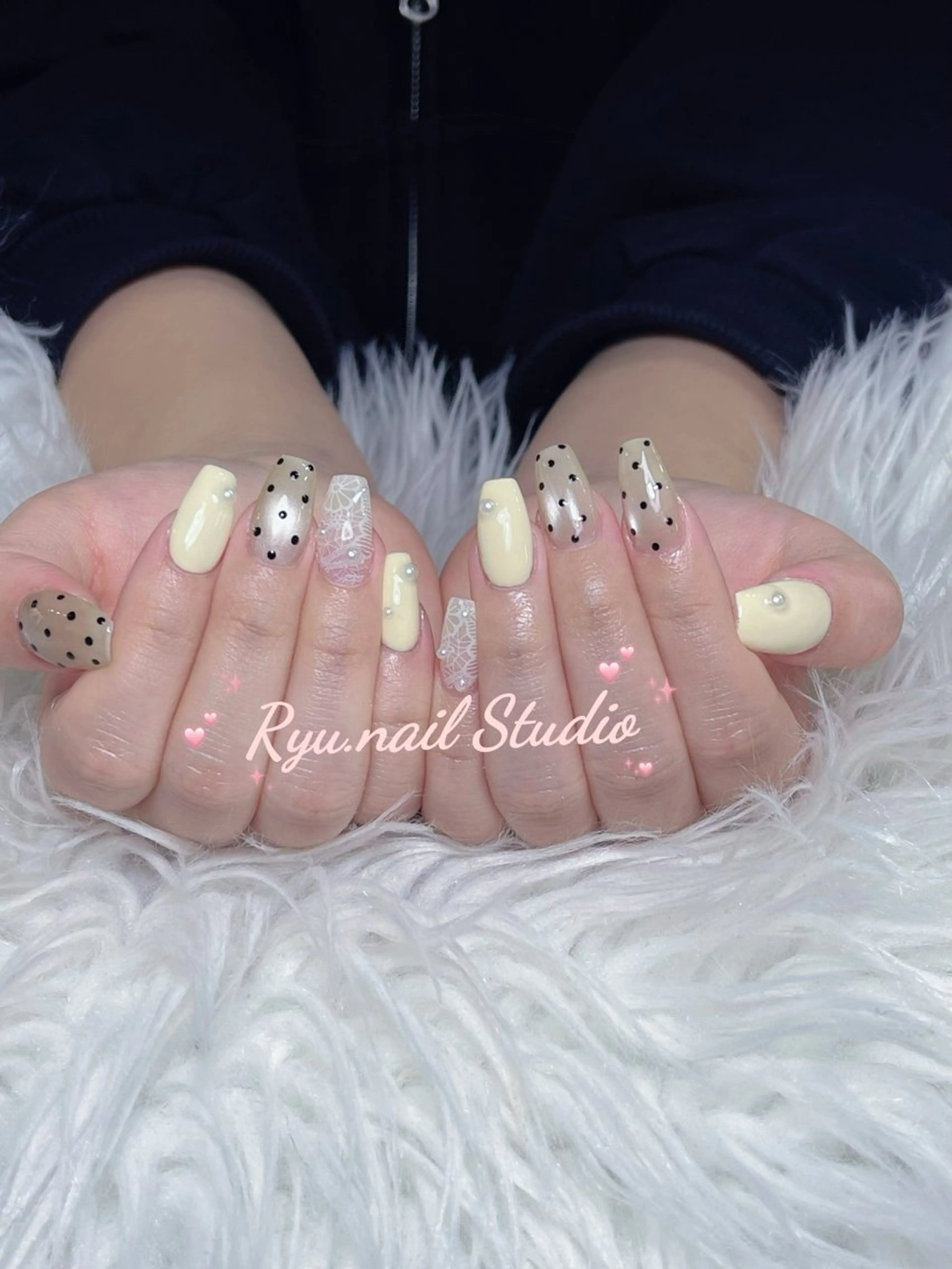 ネイル アートネイル フラワーネイル フレンチネイル ジェルネイル グラデーション ハンドネイル Ryu Nail NekoChanのネイルデザイン