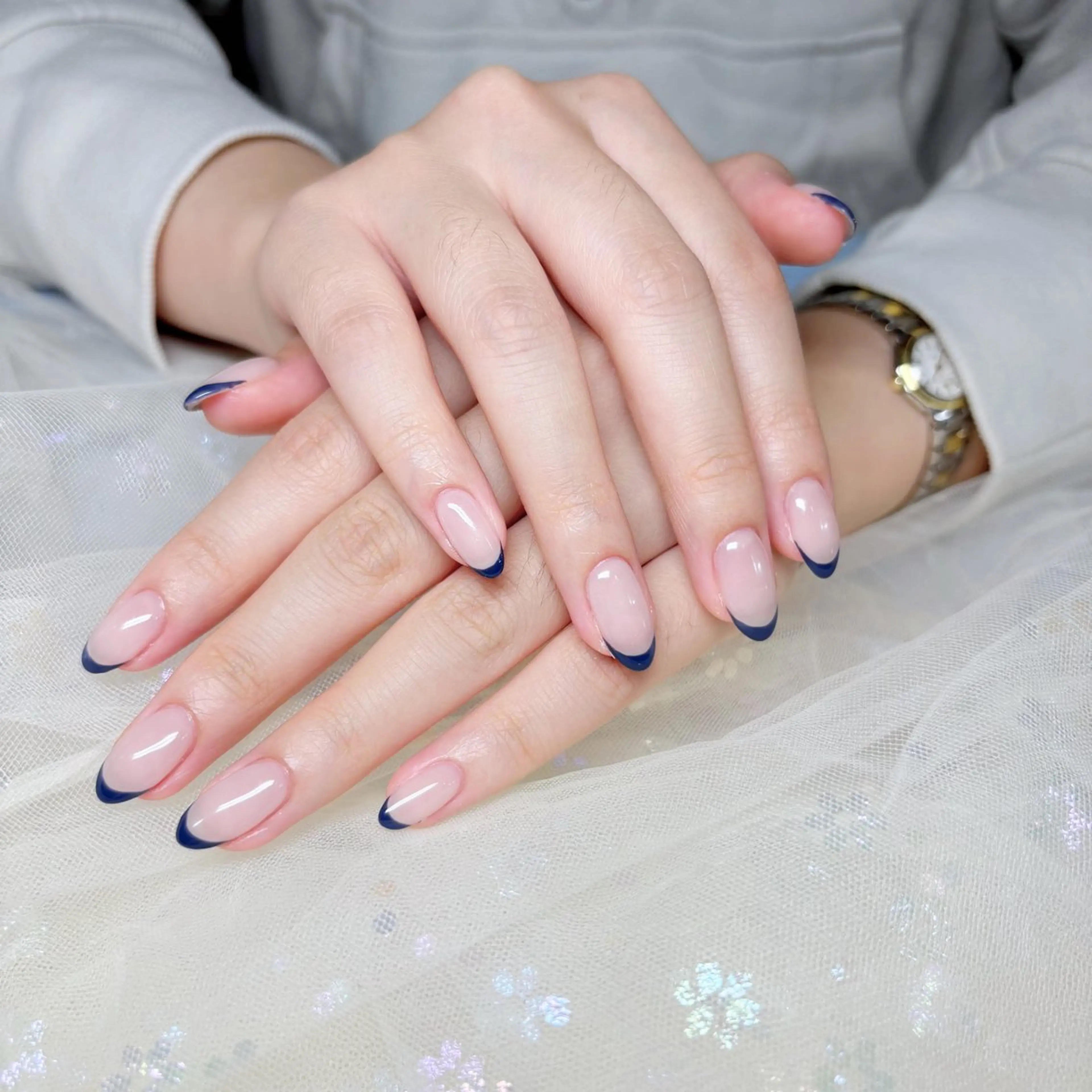 ネイル ハンドネイル H3 Nail Tsuki🦋💙のネイルデザイン