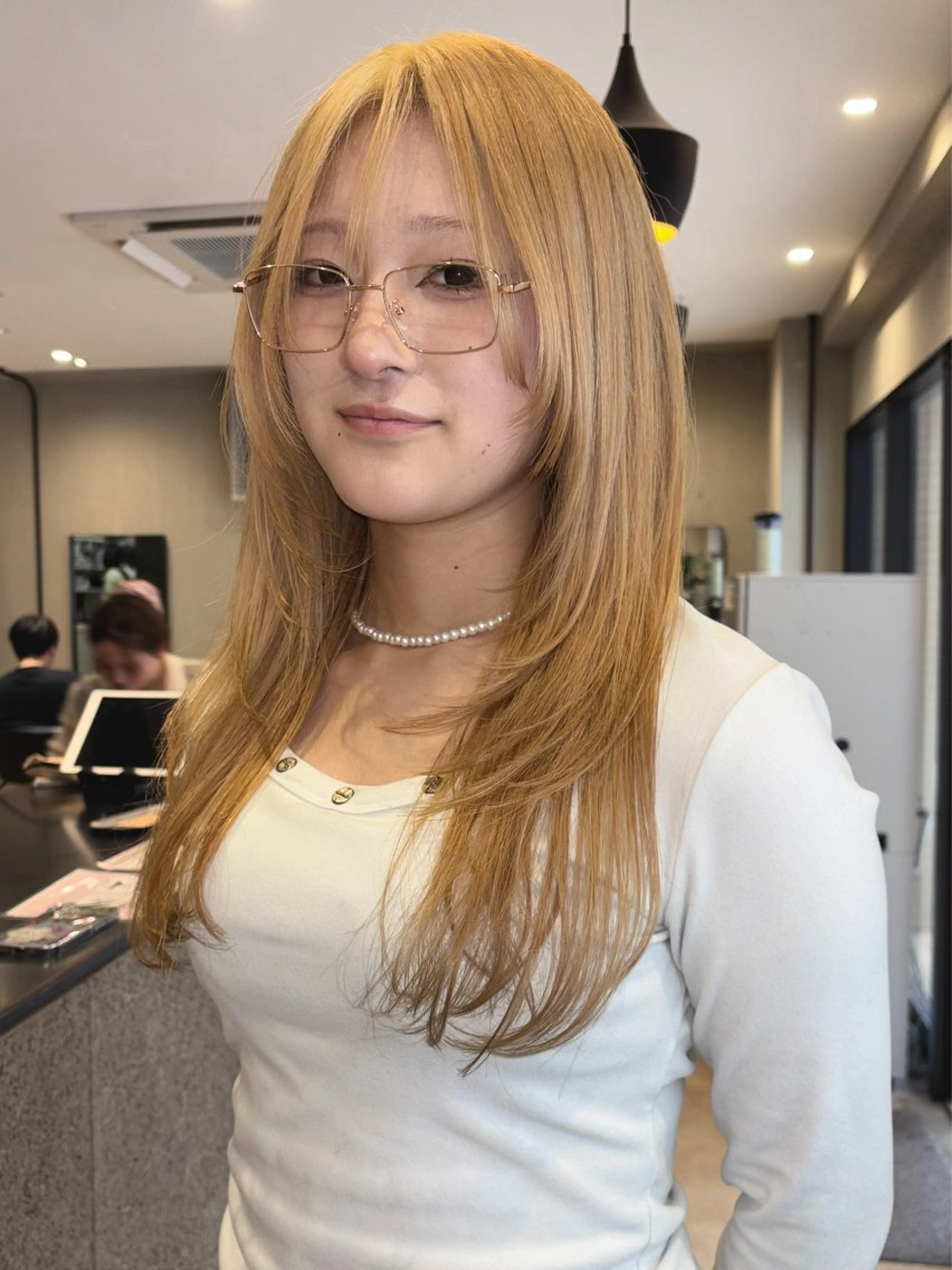 ロング カラー カット ヘアカラー トリートメント こまつばらみお/レイ ヤー/ダブルカラーのヘアスタイル