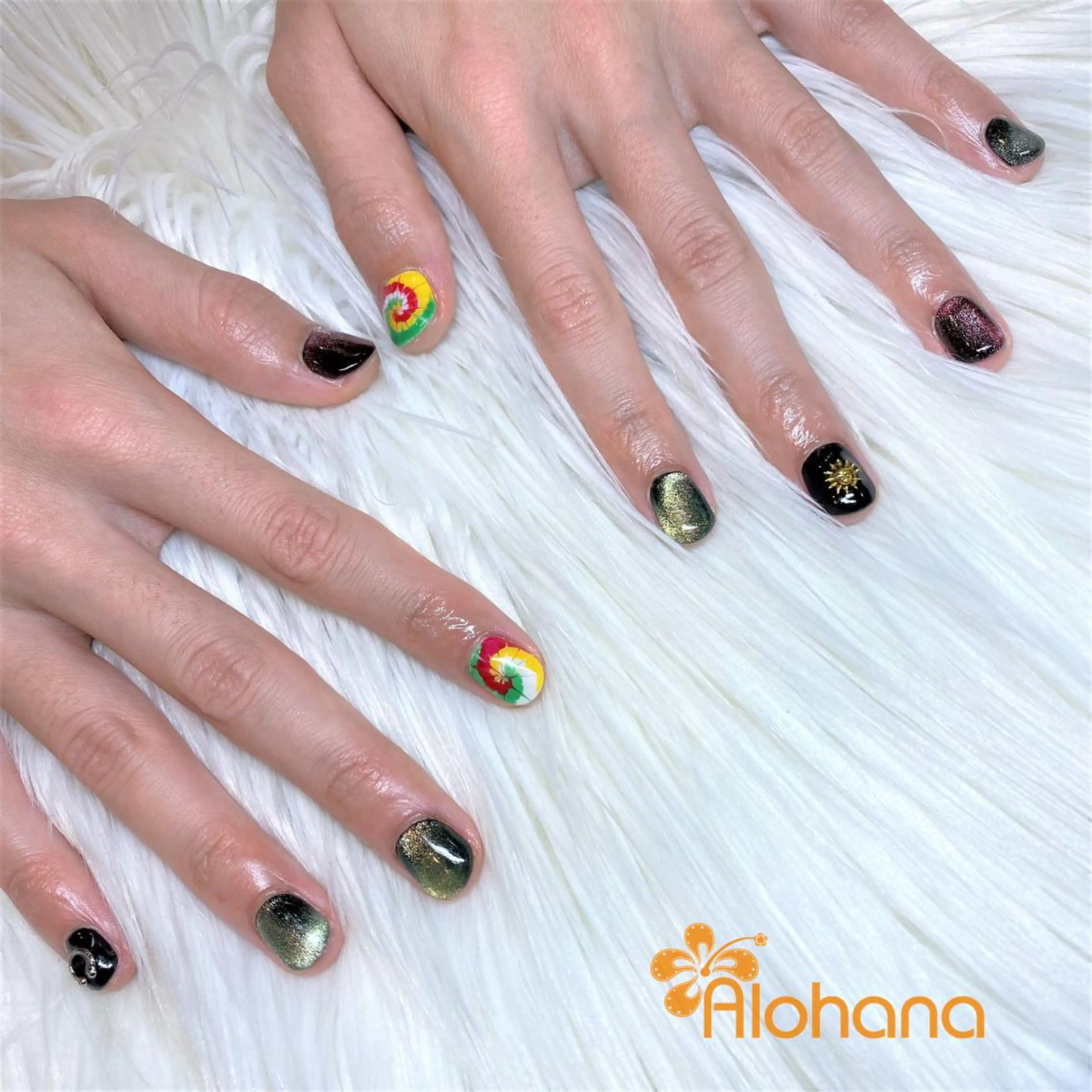 メンズ ネイル マグネットネイル ハンドネイル Alohana Minaのネイルデザイン