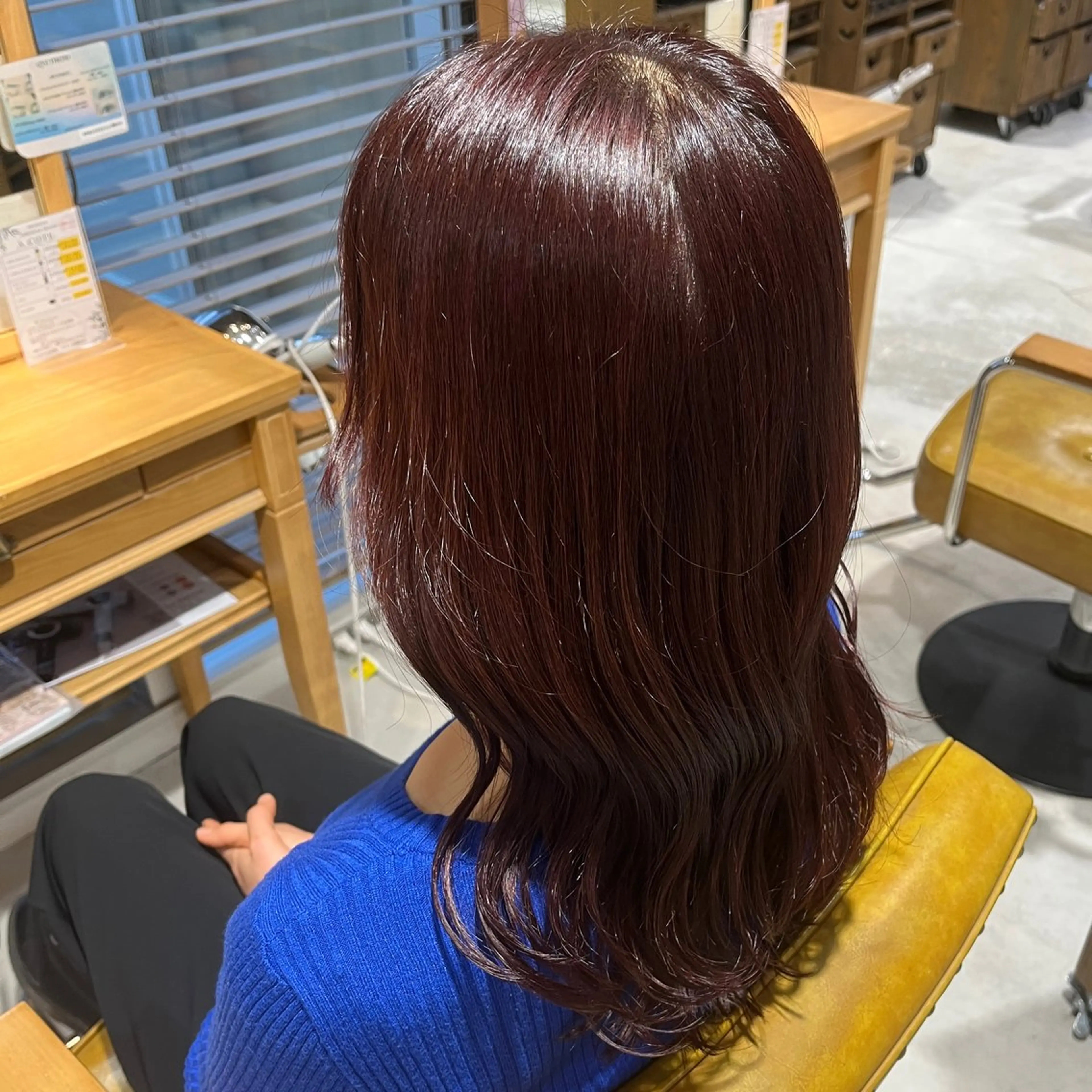 カラー ボルドーカラー 柳樂 響のヘアスタイル