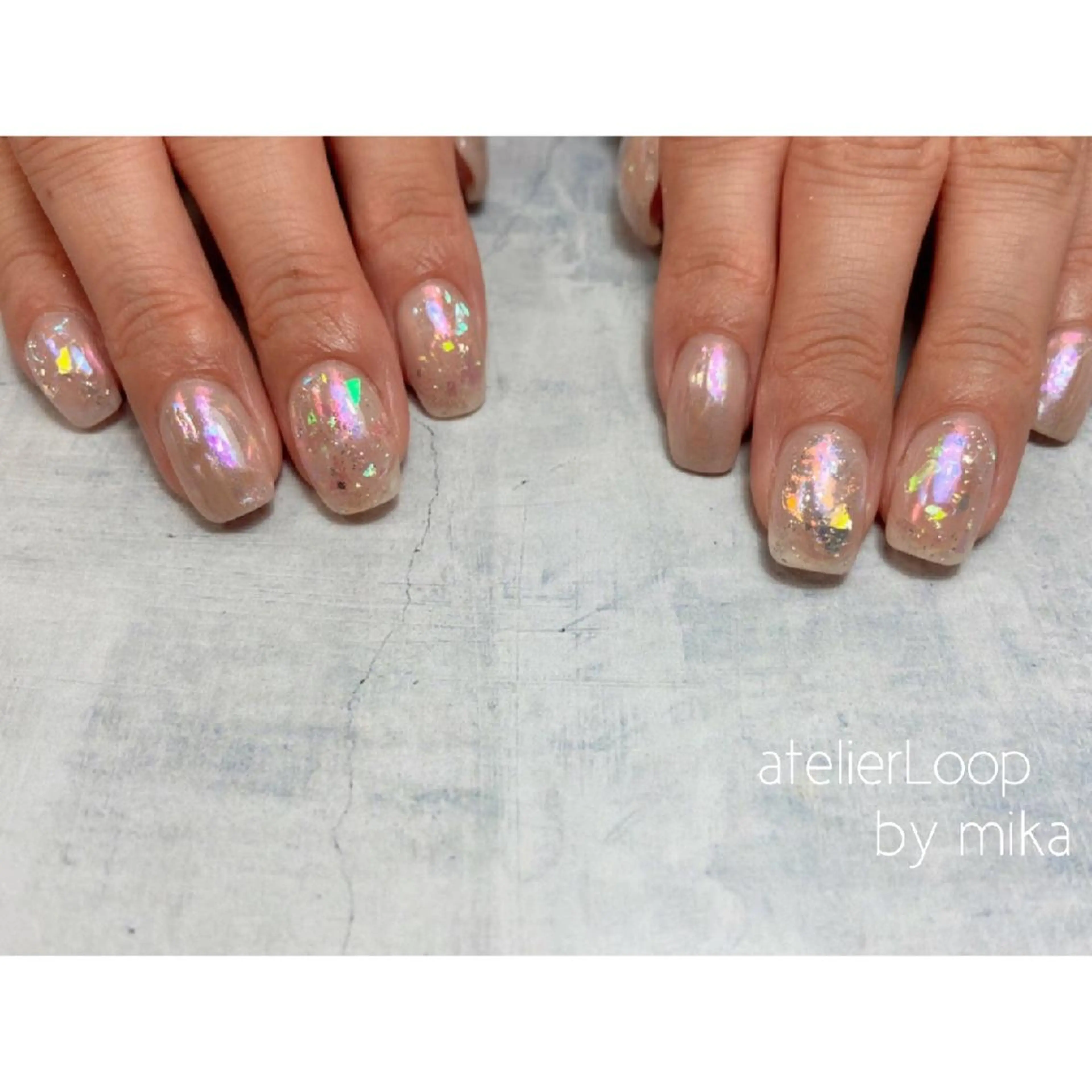 ネイル 氷ネイル・うるうるネイル ハンドネイル atelierLoopbyshiho所属・atelier Loop♪MIKAのネイルデザイン