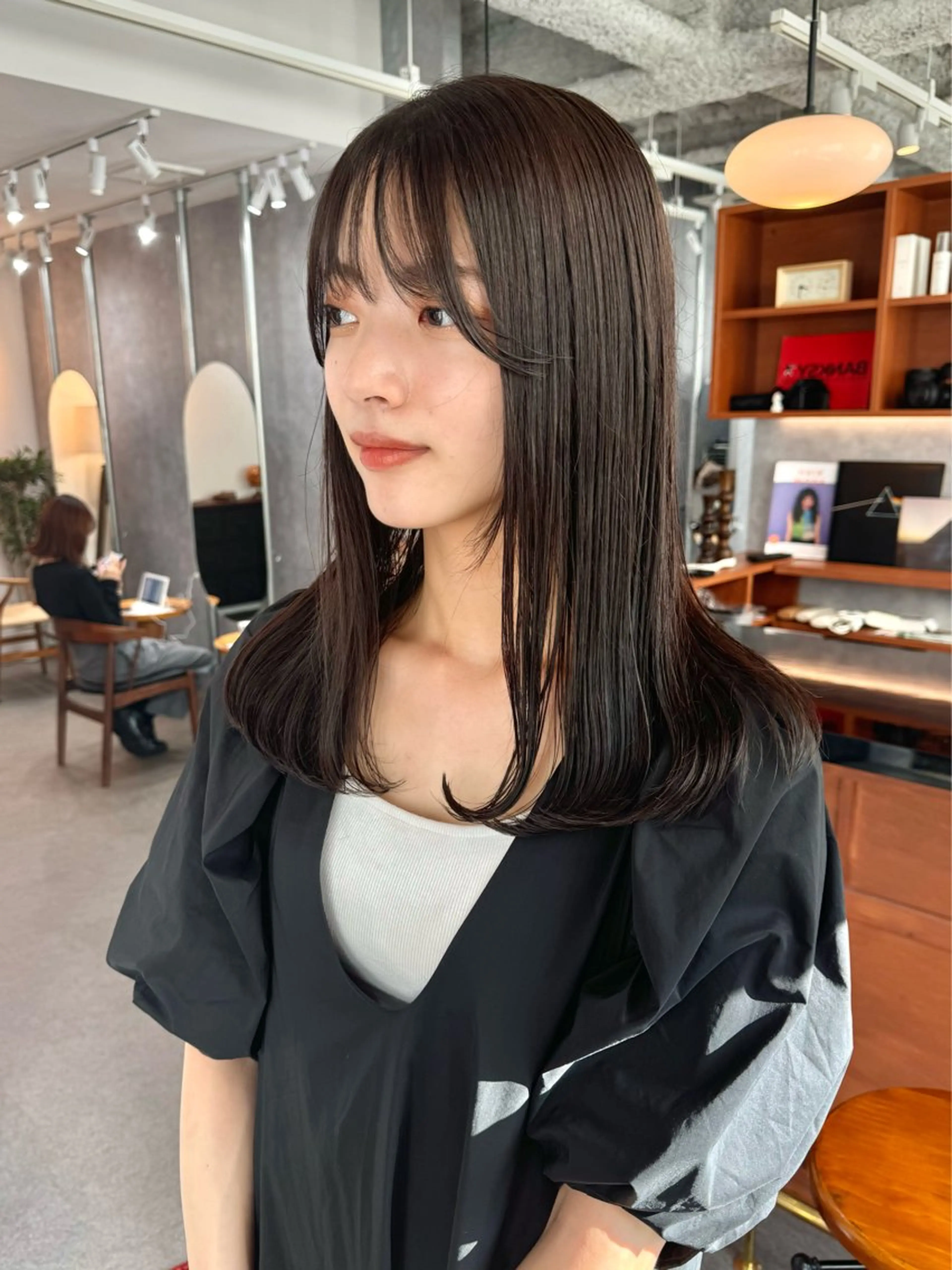 セミロング カラー カット ヘアカラー トリートメント 透け感カラー/ momo🦕🌱のヘアスタイル