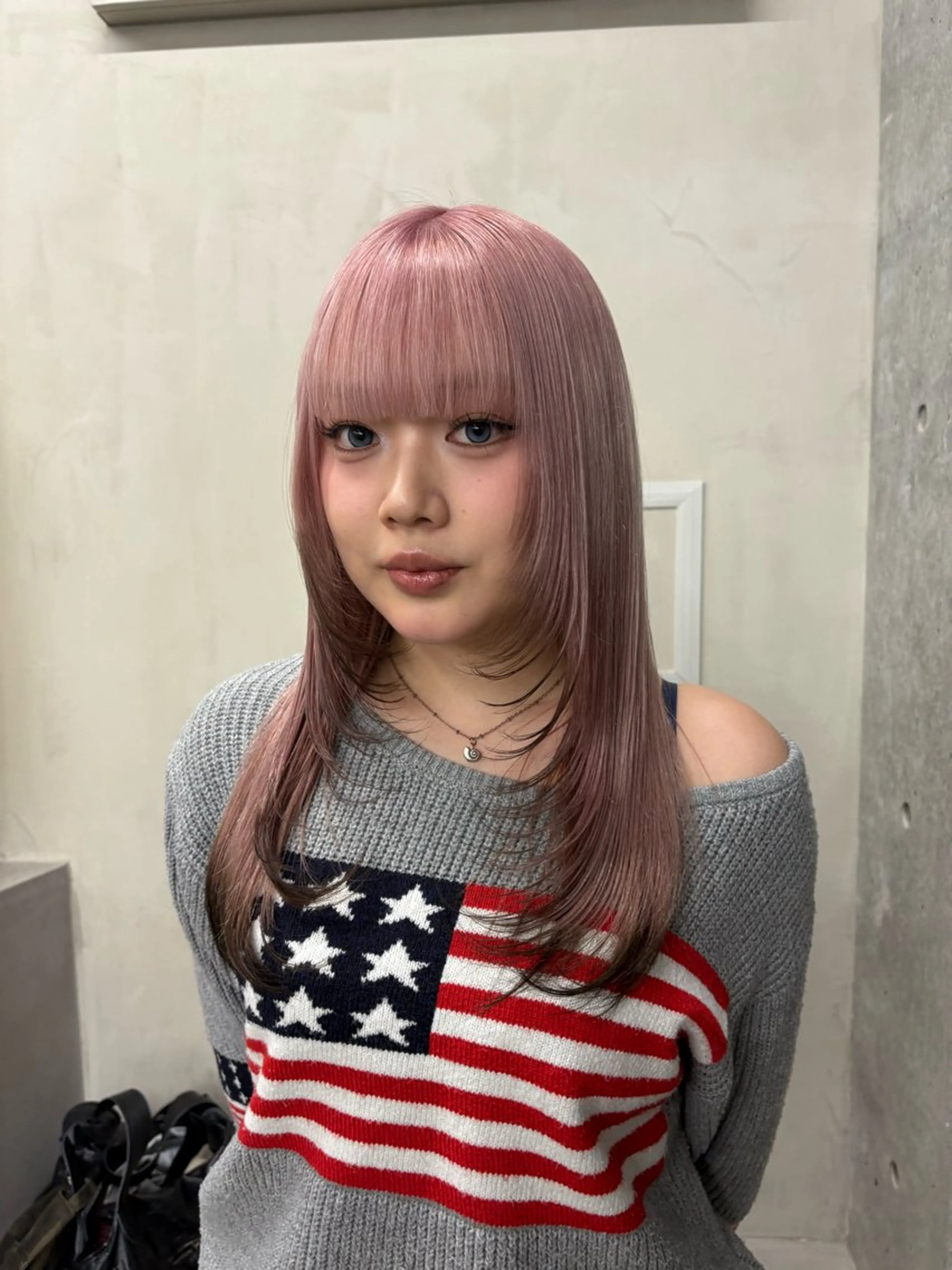 ロング カラー ブラウンカラー デザインカラー ピンクカラー レイヤーカット カット ヘアカラー トリートメント トレンドカラー🥣／ ヘアアレンジ✩.*˚のヘアスタイル