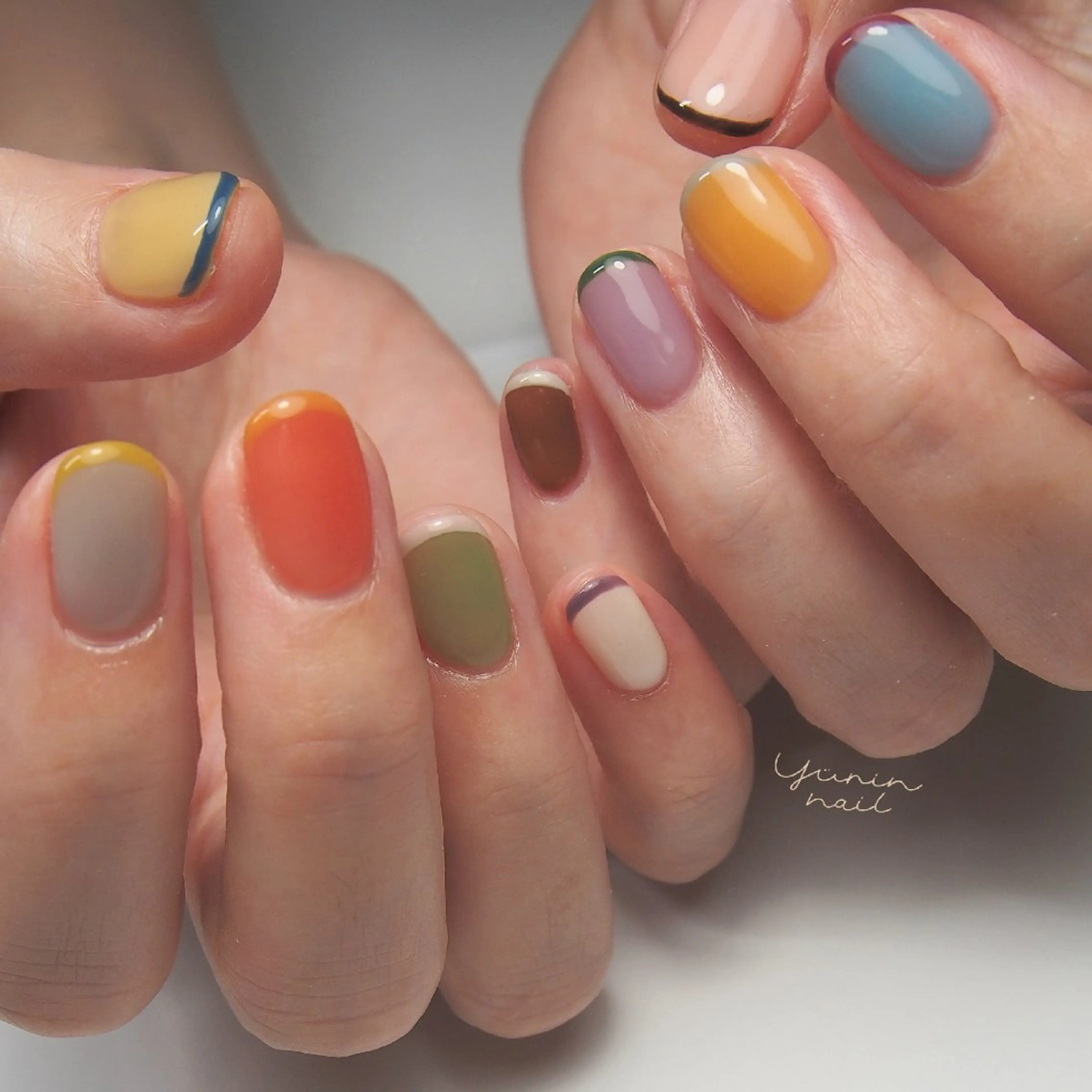 ネイル カジュアル フレンチネイル ショートネイル ショートネイル専門 yurin nailのネイルデザイン