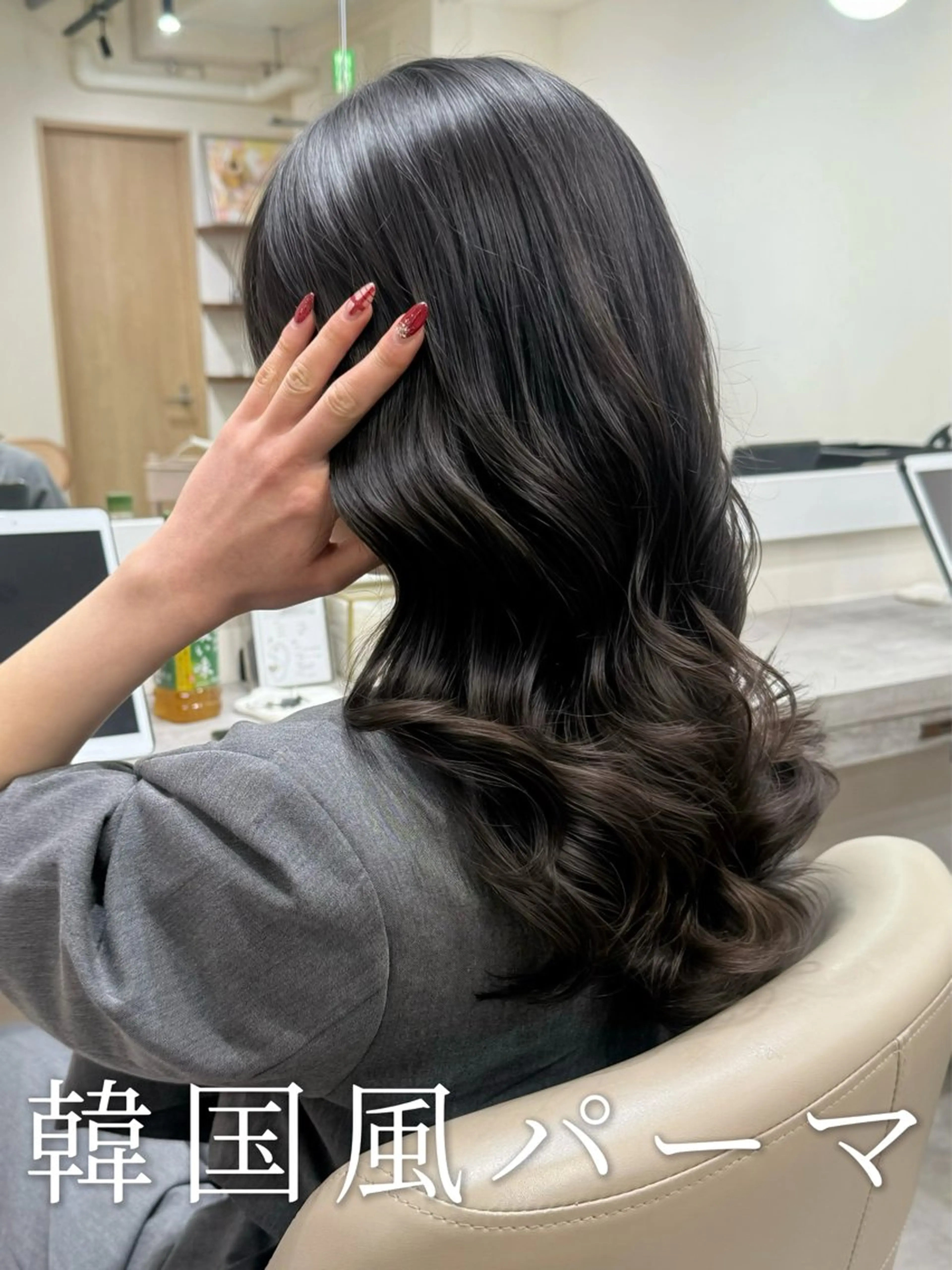 セミロング パーマ カット パーマ 韓国風パーマ/ヘア セット/店長みづきのヘアスタイル