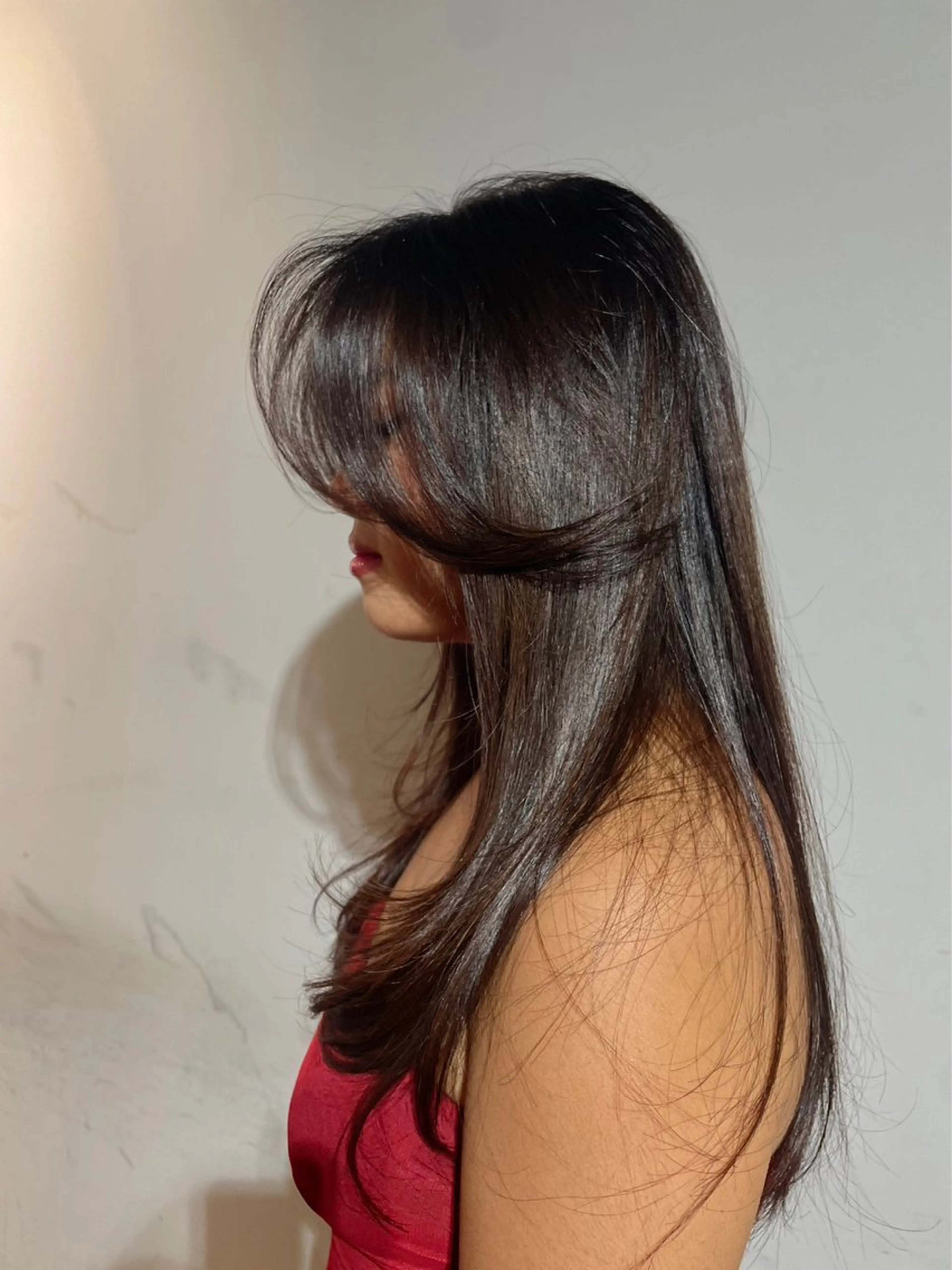 ロング 海外風カーテンバング Mao広尾美容室のヘアスタイル