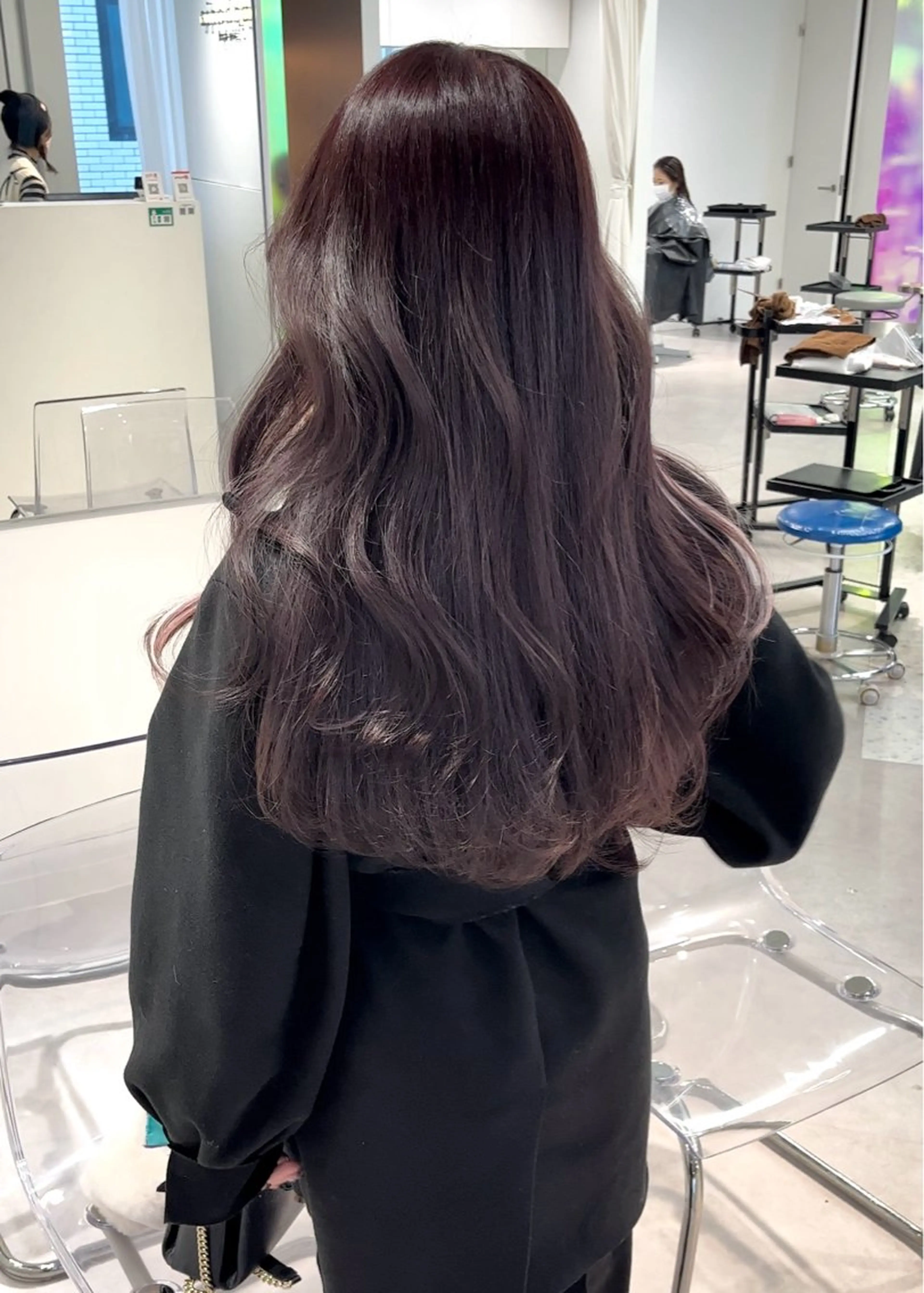 ロング カラー ダブルカラー ラベンダーカラー ラベンダーグレー レイヤーカット カット ヘアカラー トリートメント 韓国ハッシュカット/ 新宿/髪質改善/岡崎のヘアスタイル