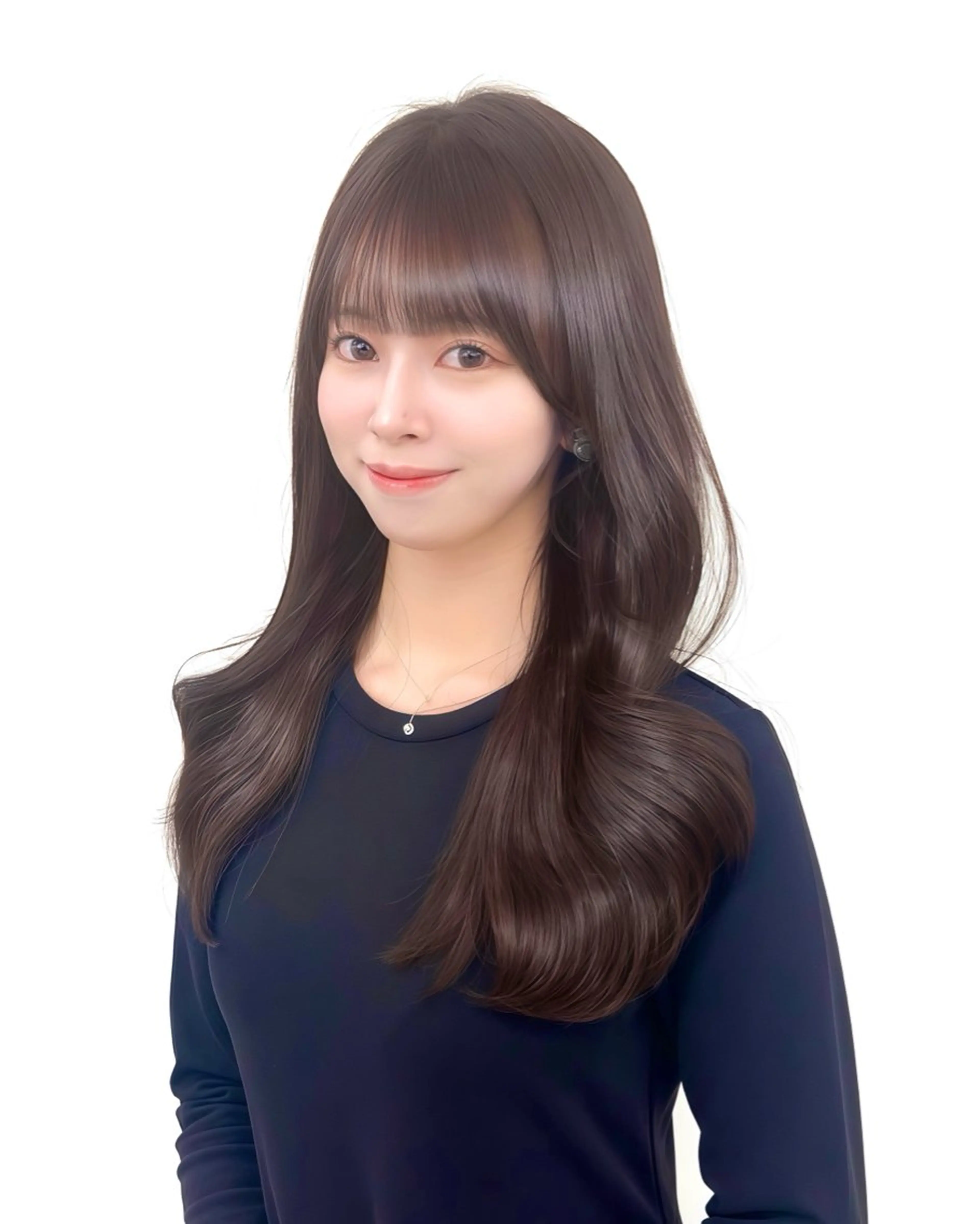 セミロング カラー 韓国風ヘア レイヤーカット カット ヘアカラー トリートメント 顔周り特化/韓国ヘア /レイヤー/吉野幸大のヘアスタイル