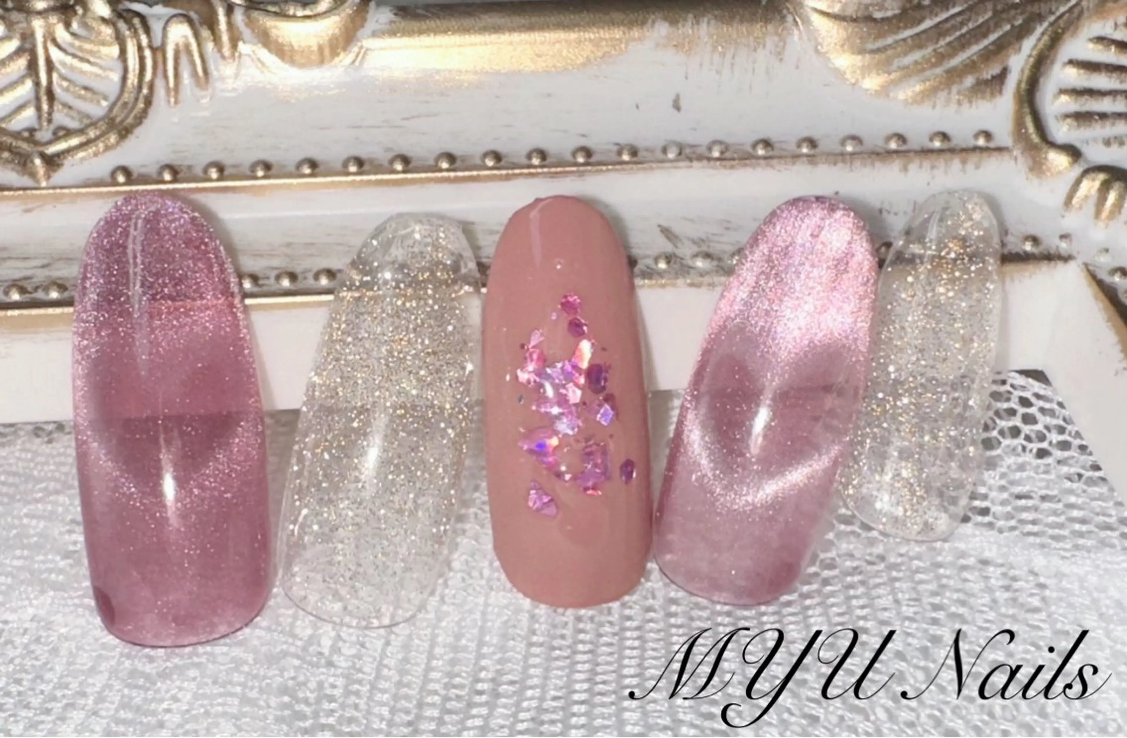 ネイル ジェルネイル ハート マグネットネイル ハンドネイル ニュアンスネイル🌈 MYU Nailsのネイルデザイン