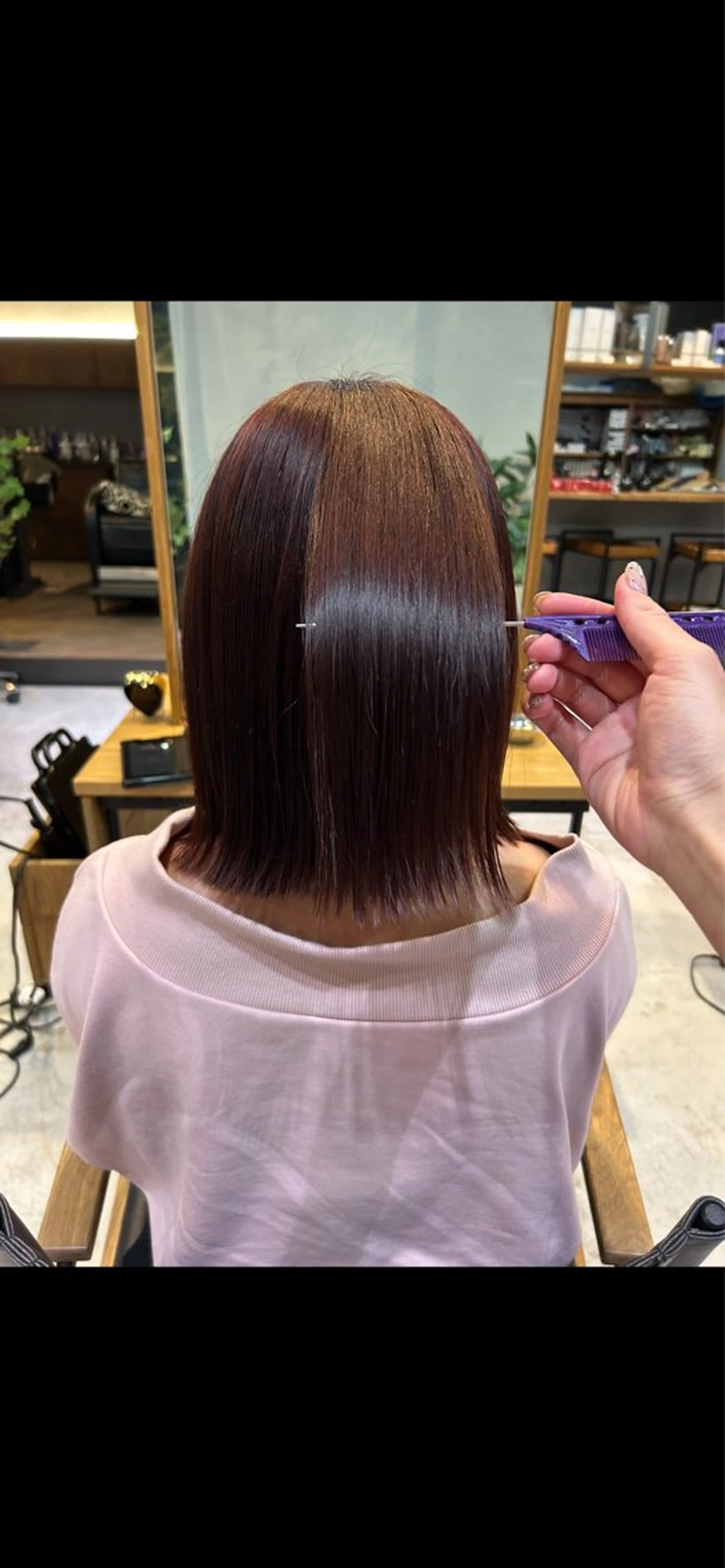 ミディアム カラー ピンクカラー ヘアカラー ✨ハイトーン/暗髪/ ハイライト/松岡✨のヘアスタイル