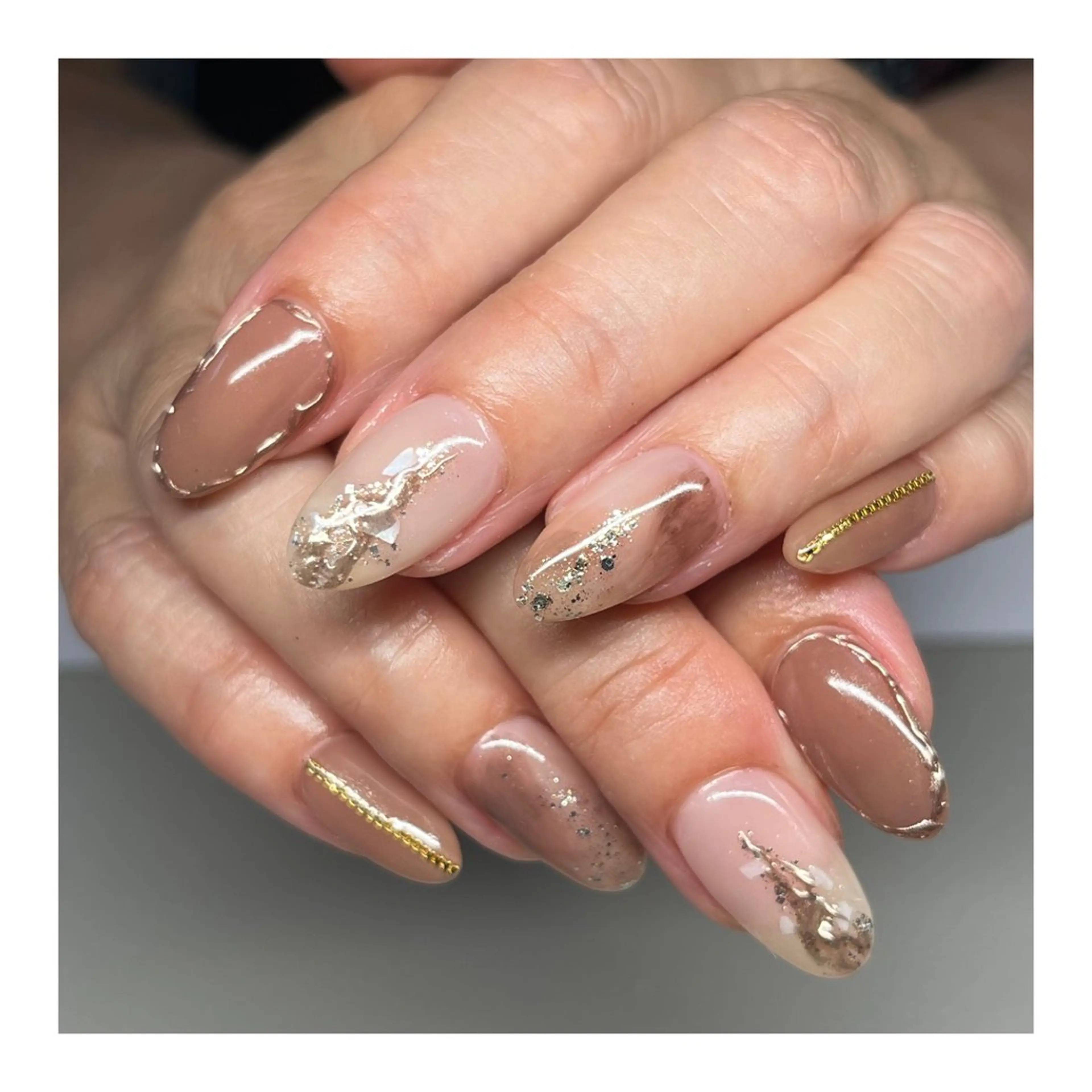 ネイル ブラウン ハンドネイル 587nail *のネイルデザイン
