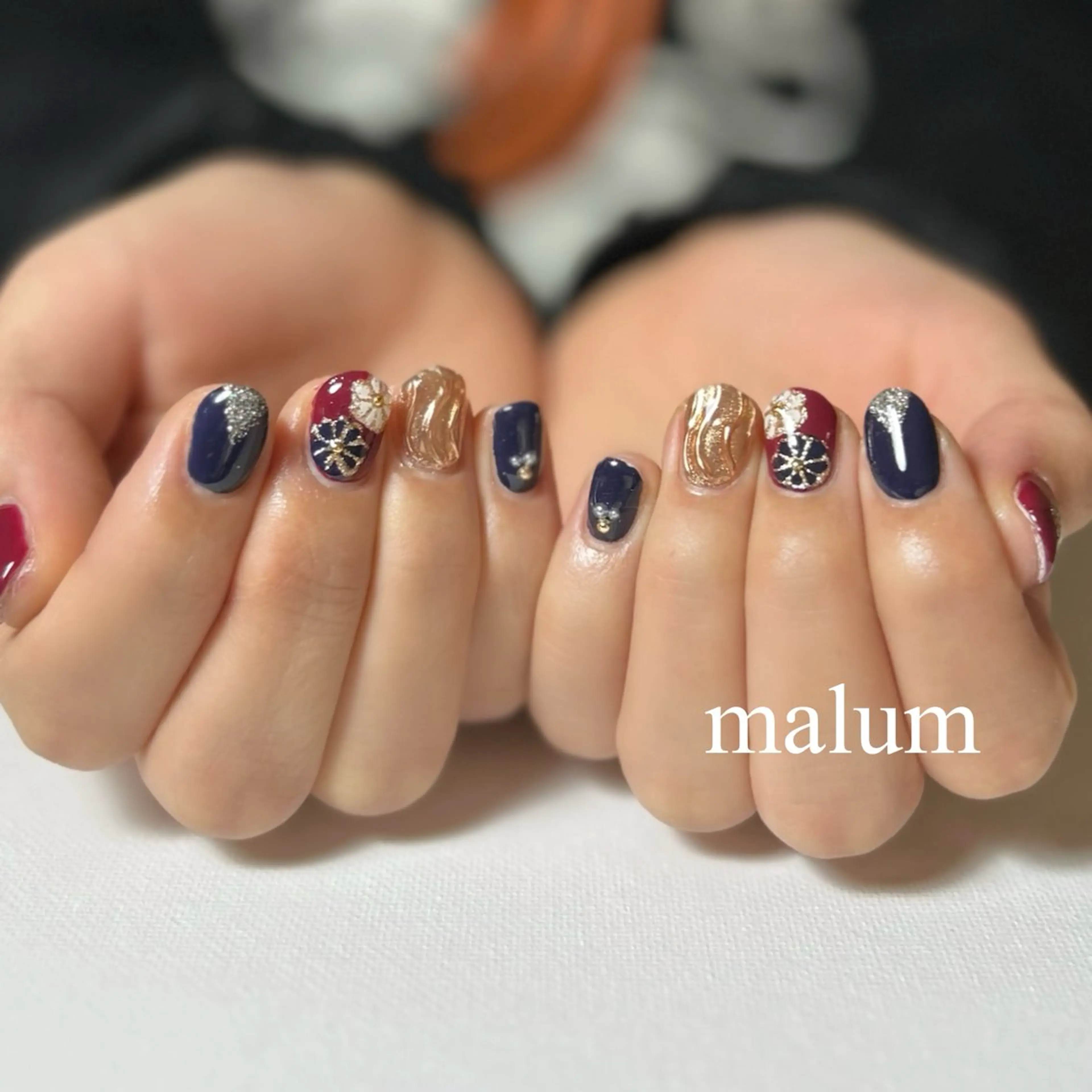 ネイル 成人式 ハンドネイル malum nailのネイルデザイン