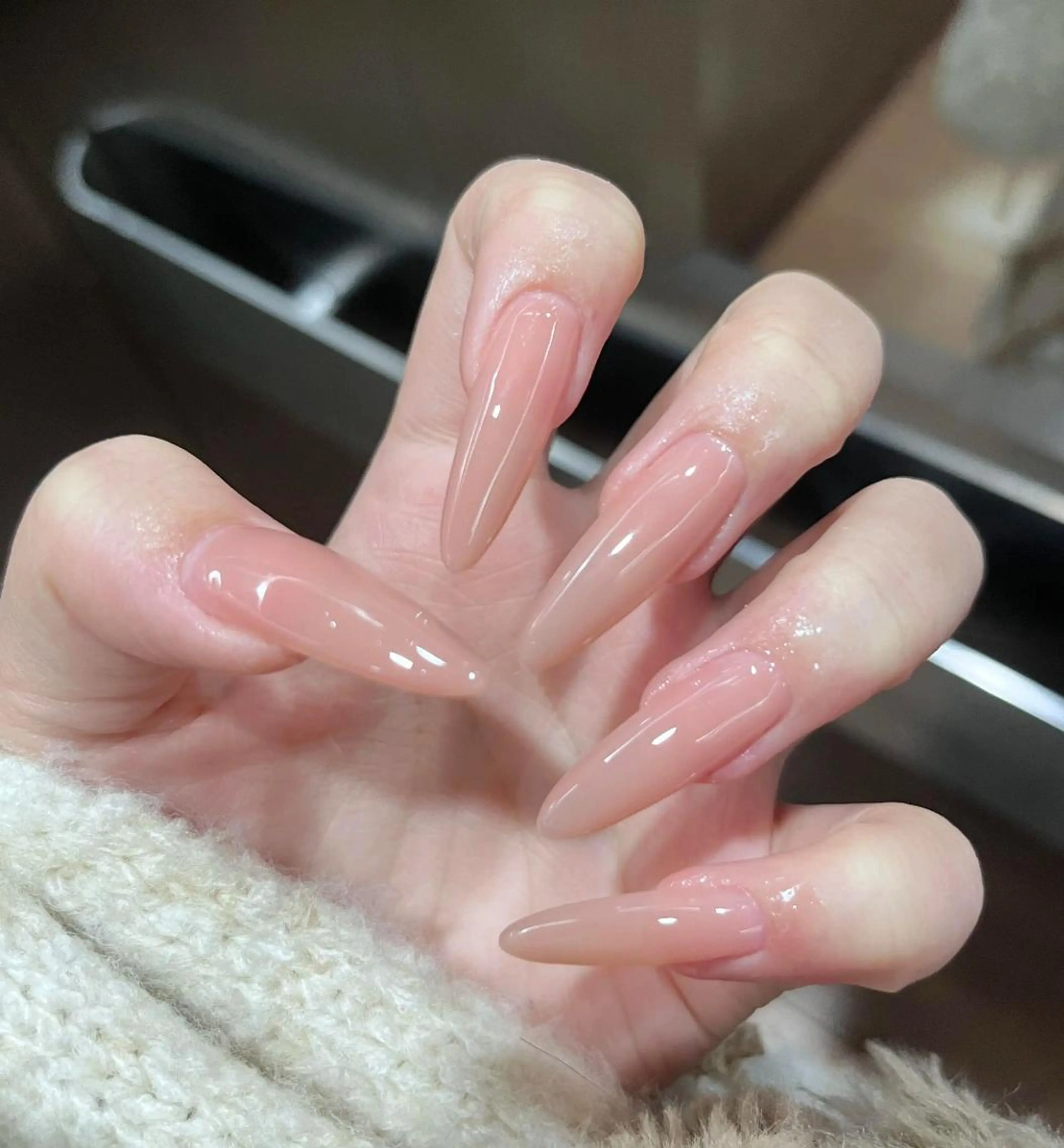 🧸🐾【チップ長さだし】ワンカラーofラメグラ★2色ok★の写真