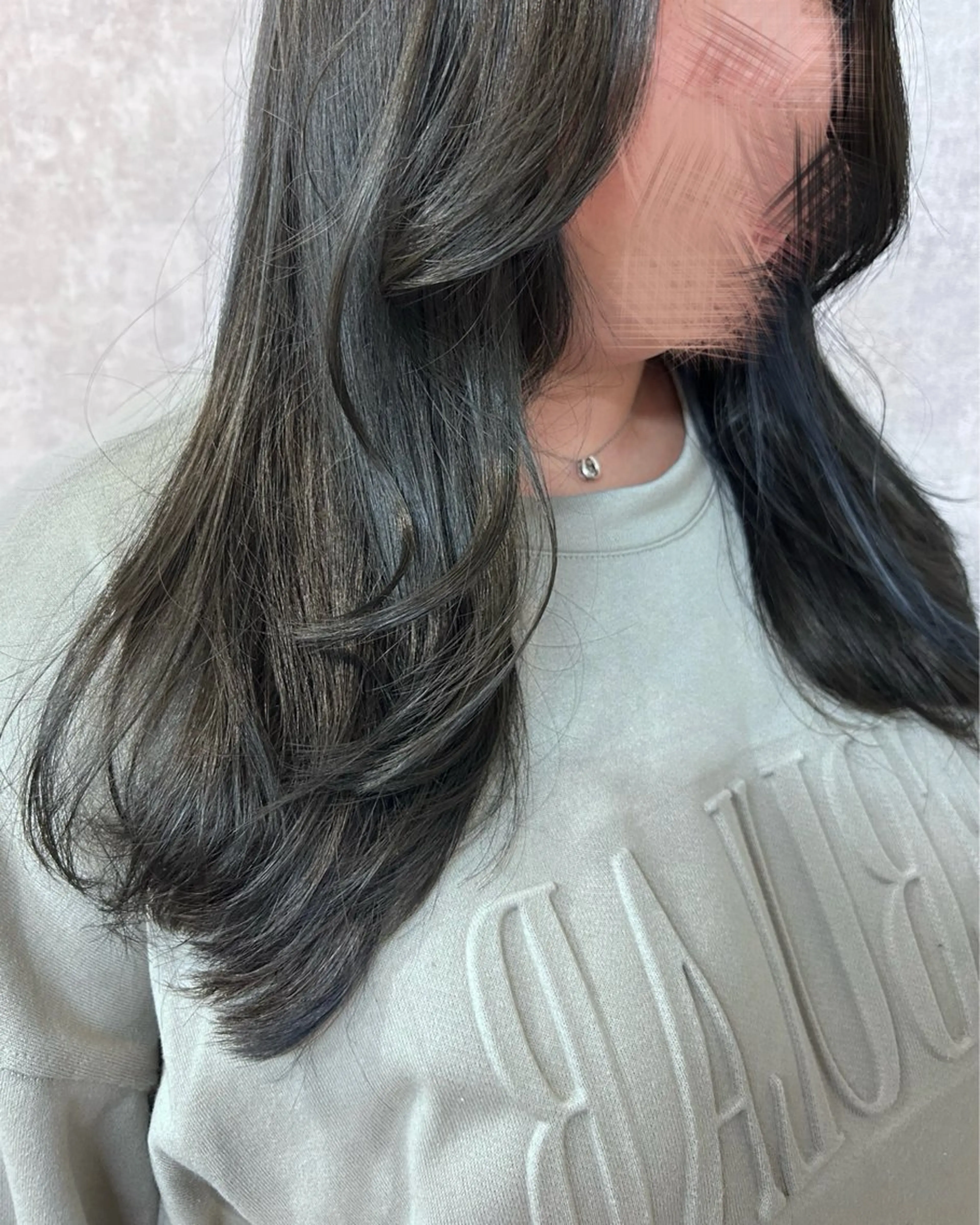 ロング カラー 黒髪 ブルーカラー ブルーブラック レイヤーカット つや髪メニュー💎 ✧亜美︎✧我孫子駅のヘアスタイル