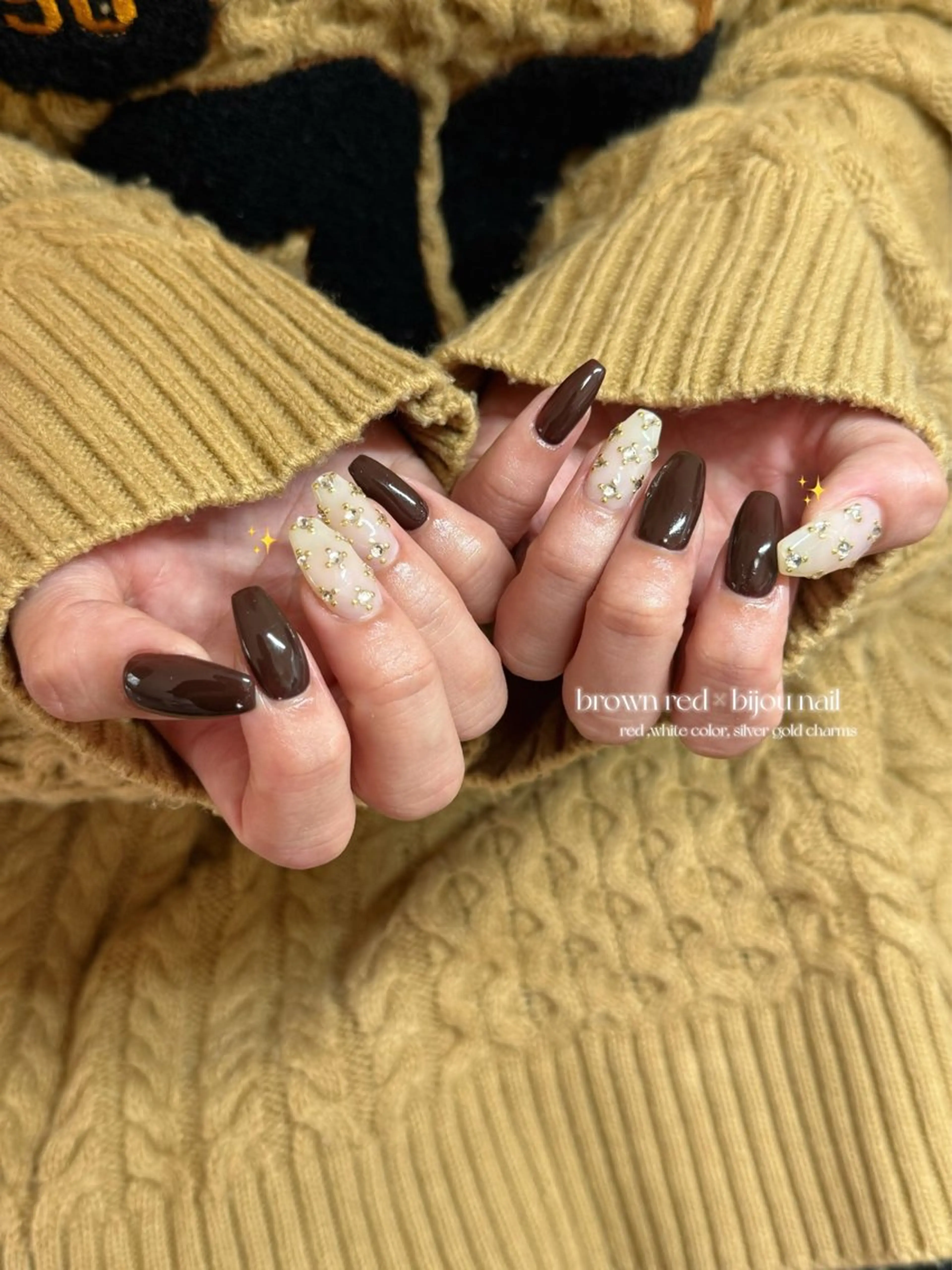 ネイル ブラウン nail salon rhuneのネイルデザイン