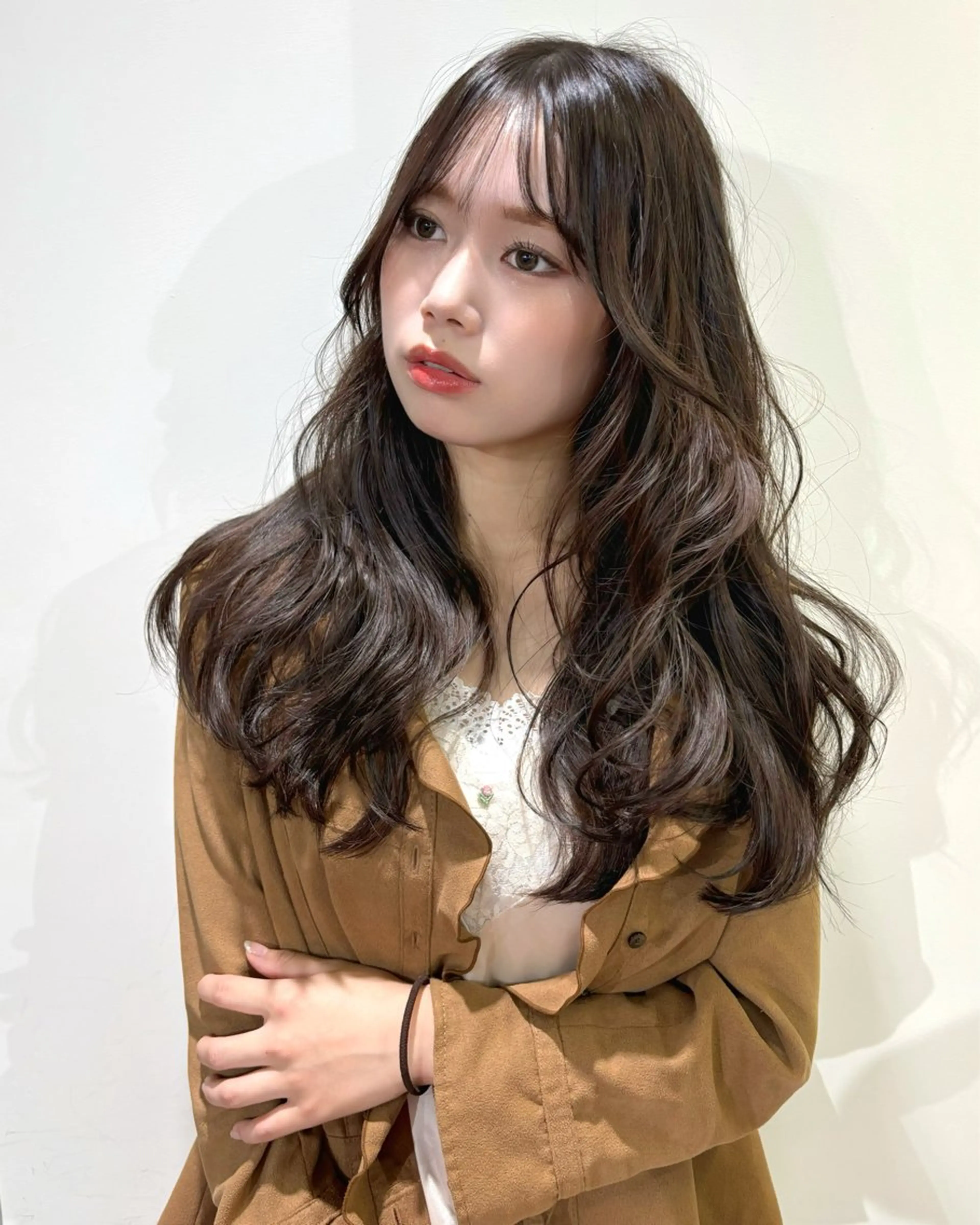 ロング カラー 透明感カラー ヘアカラー mizuki/ピンク ベージュ.レイヤーのヘアスタイル