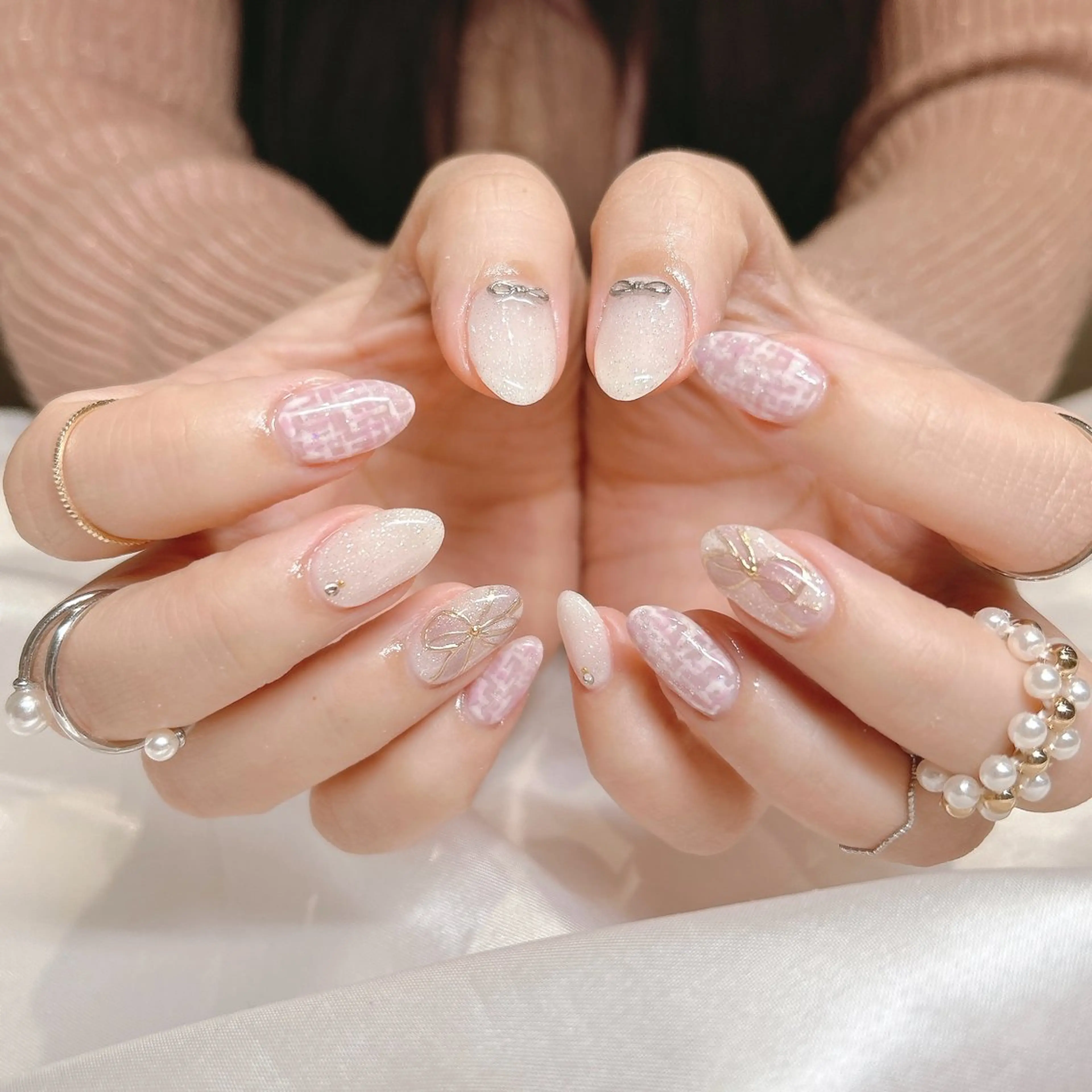 ネイル ツイードネイル ハンドネイル junna 金山.東別院.上前津のネイルデザイン