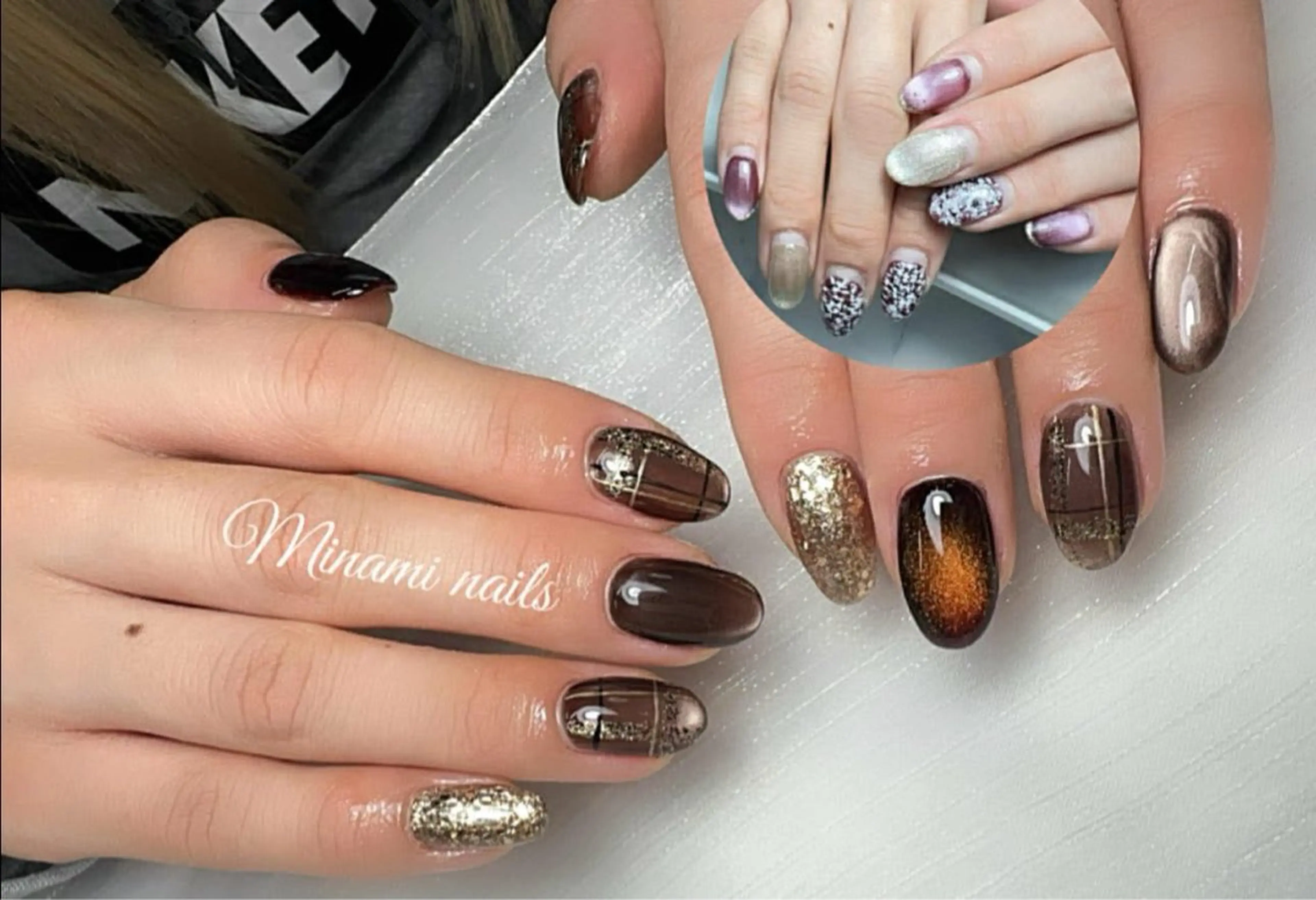 ネイル アートネイル オーロラネイル ガーリー キラキラネイル 韓国ネイル Minami Nailsのネイルデザイン