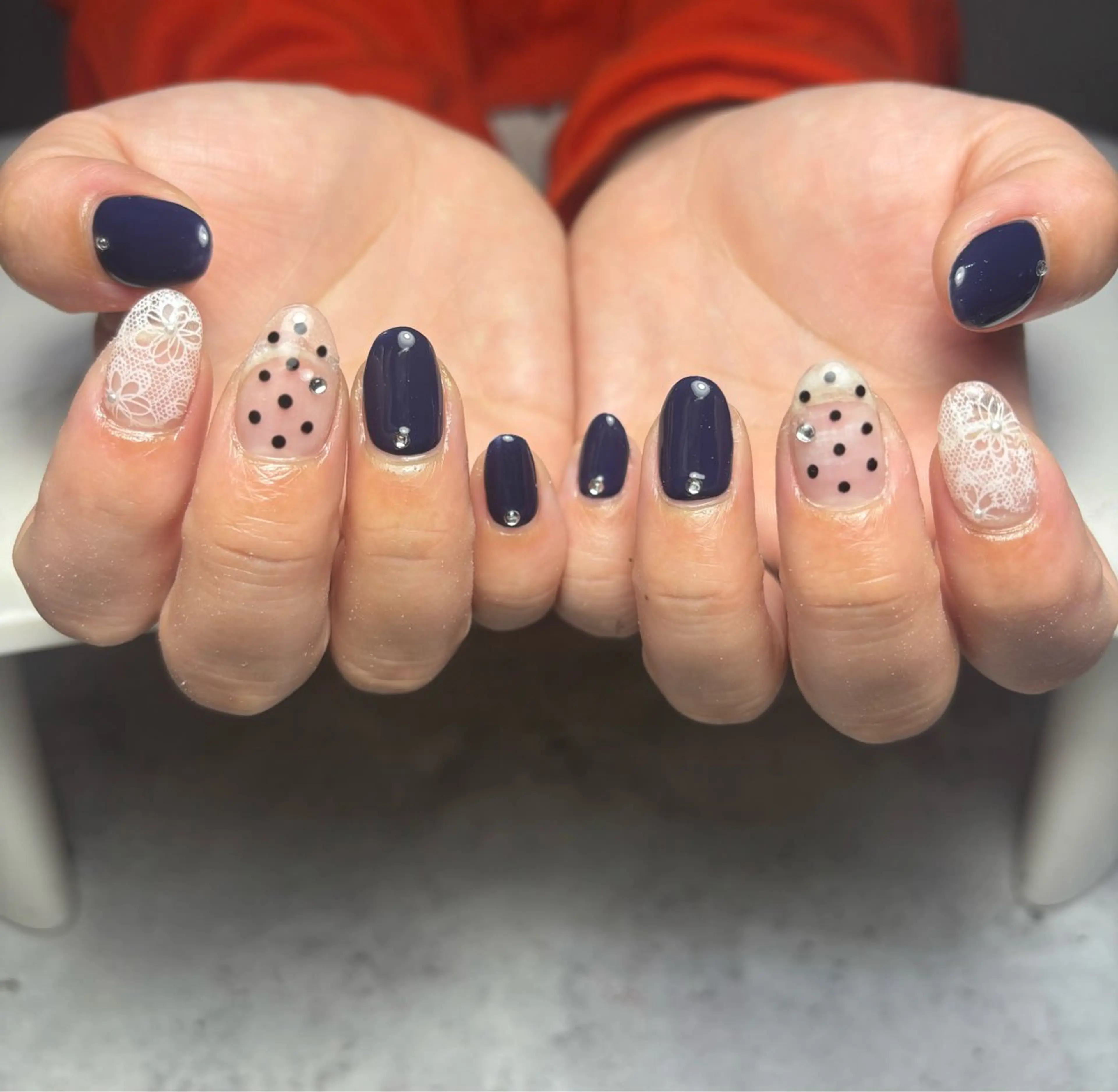 ネイル レース ハンドネイル 大東市ネイルサロン 【KYURA】ｷｭﾗのネイルデザイン