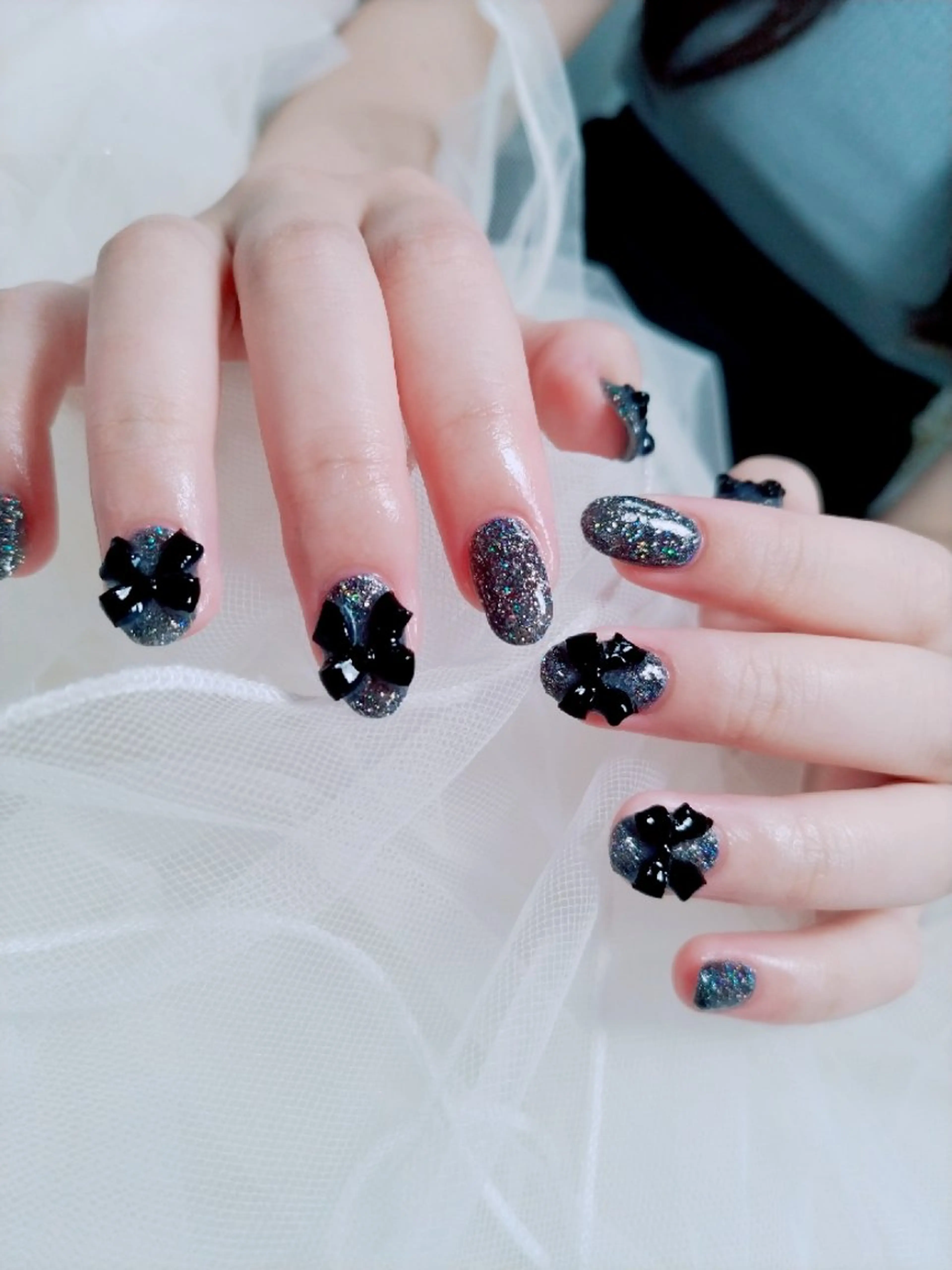 ネイル リボン ハンドネイル ulunail mikaのネイルデザイン