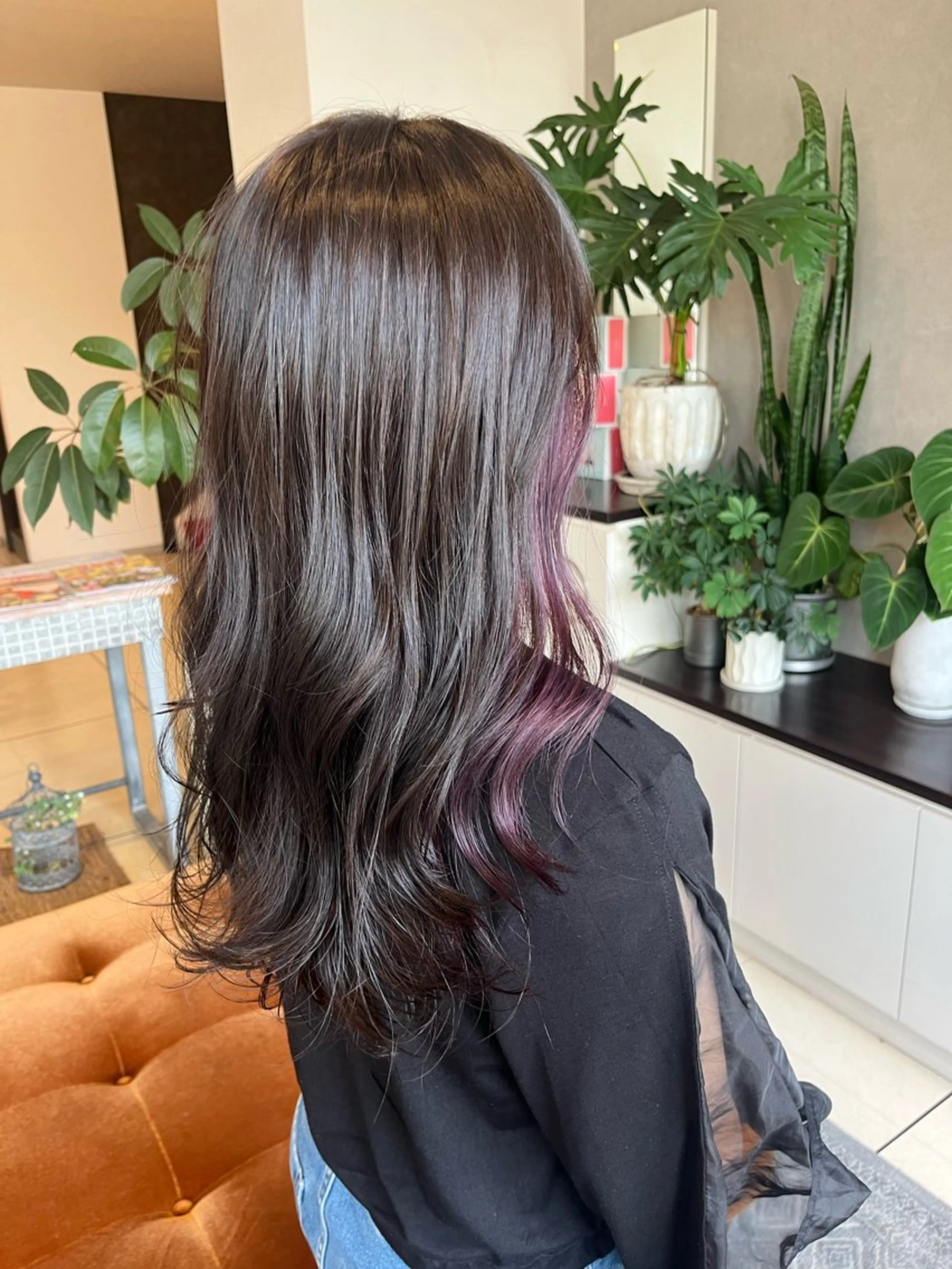 セミロング カラー 柔らかい艶暖色 レイヤー🫧姫汝のヘアスタイル