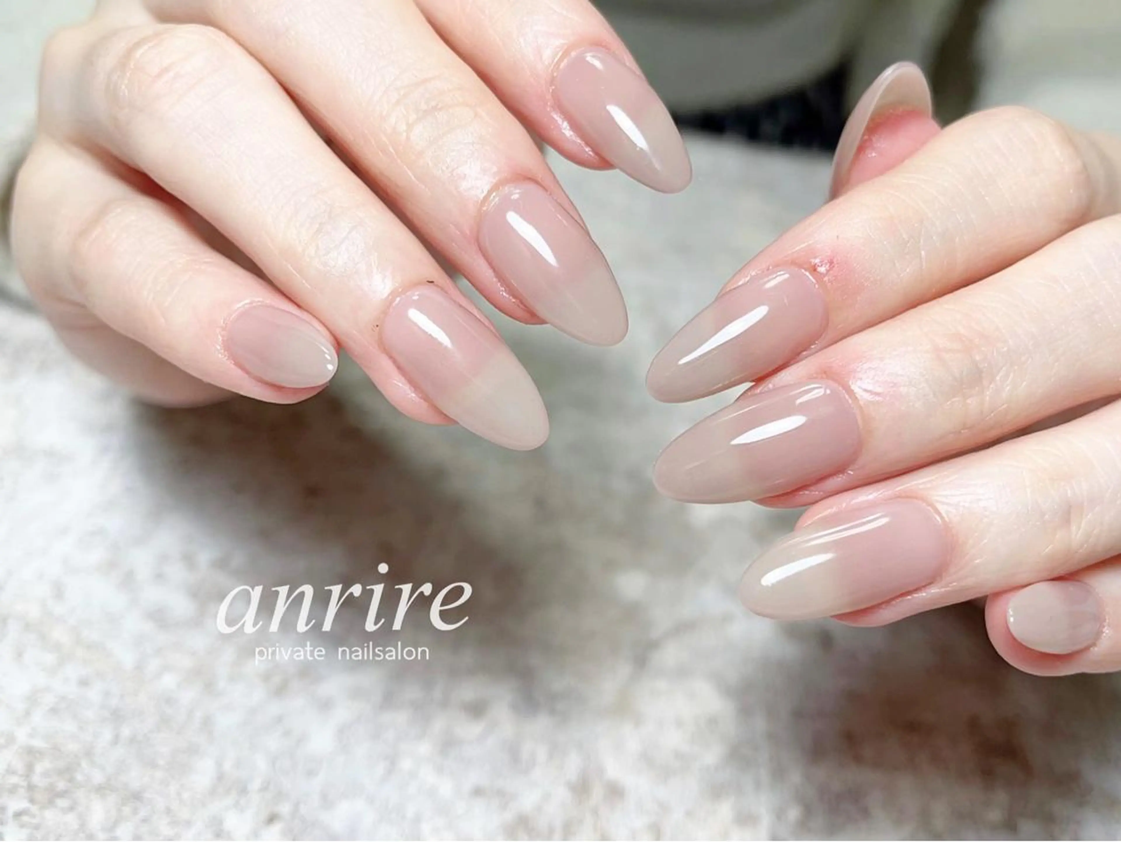 ネイル 長さ出し ジェルネイル ロングネイル ワンカラーネイル パラジェル ハンドネイル nailsalon anrireのネイルデザイン