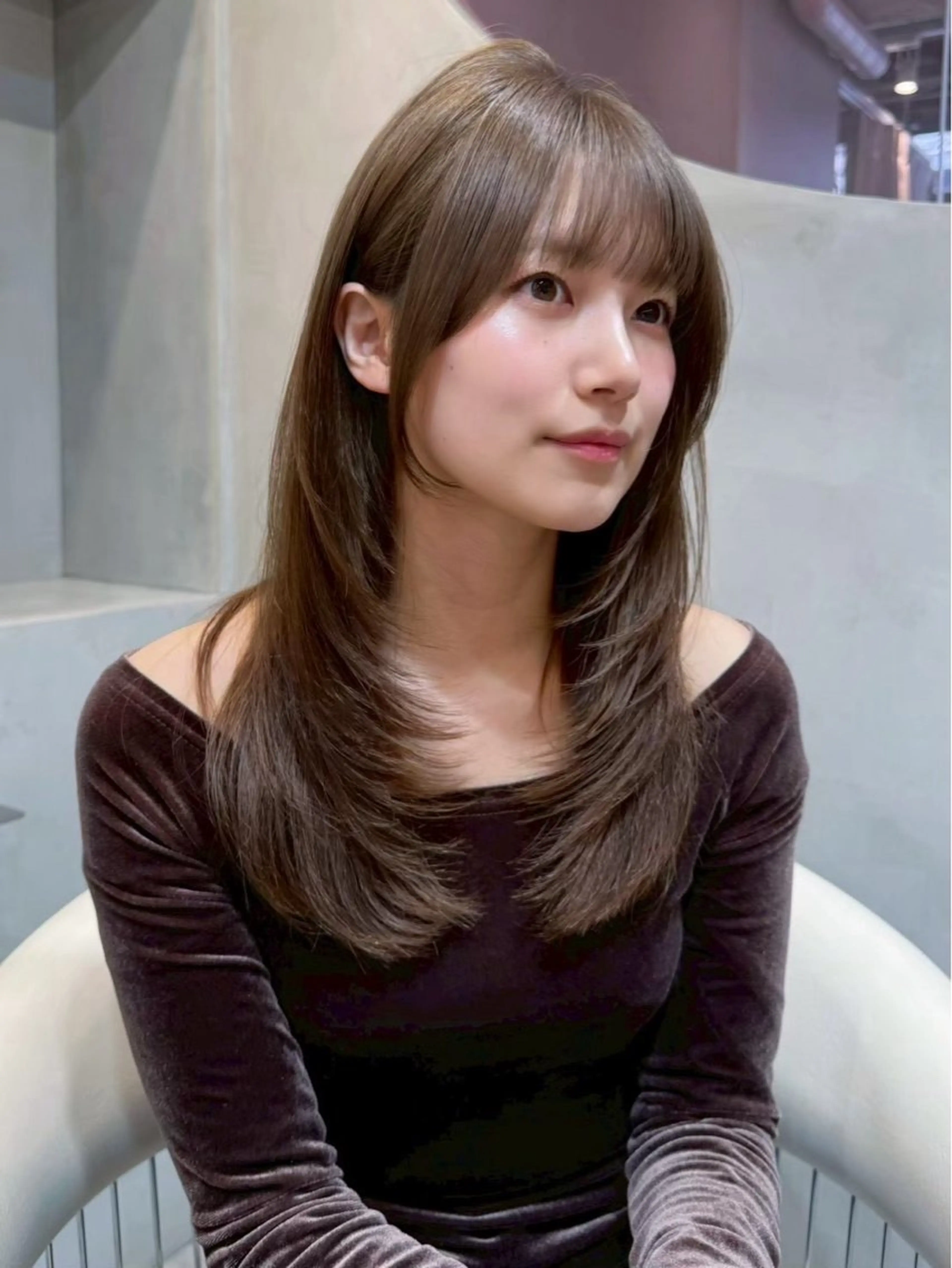 カラー ヘアカラー 透明感カラー🌱‬‪ 結衣のヘアスタイル