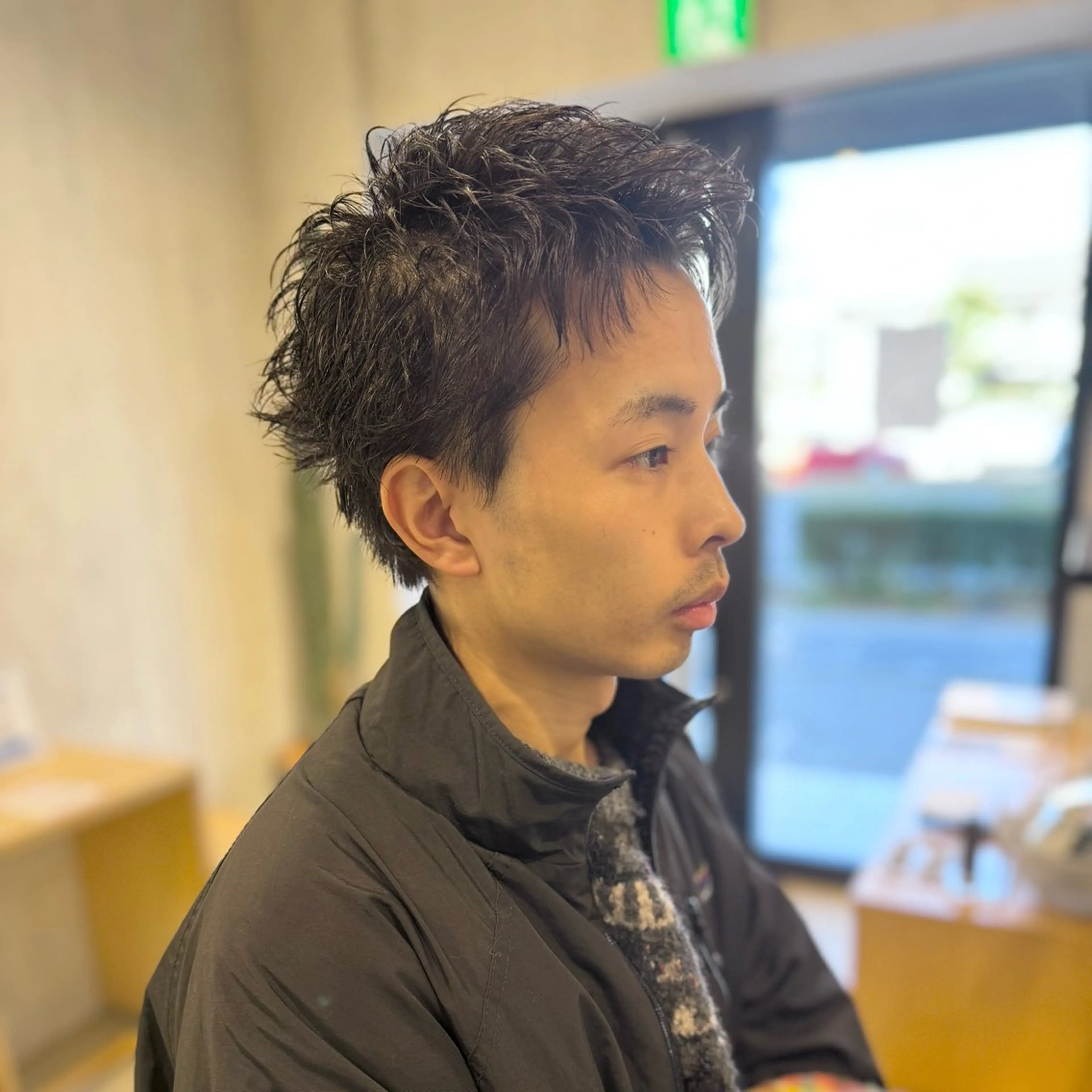 パーマ メンズ メンズパーマ メンズショート スパイキーショート カット パーマ メンズパーマ/フェ ザーパーマ/古川晴輝のヘアスタイル