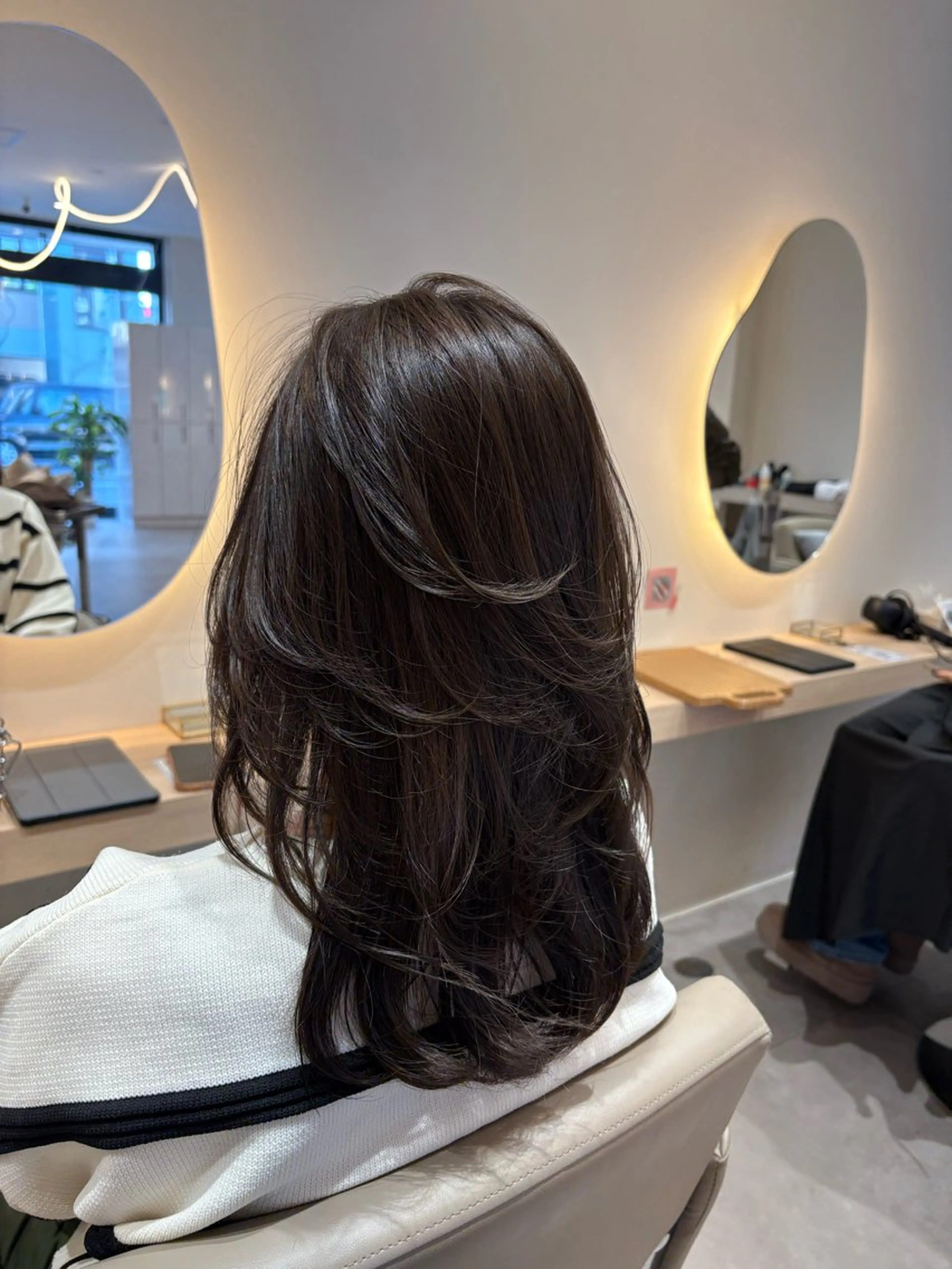 セミロング カラー アッシュ 透明感カラー レイヤーカット カット ヘアカラー レイヤー/透明感/髪 質改善/メンズ/佐藤のヘアスタイル