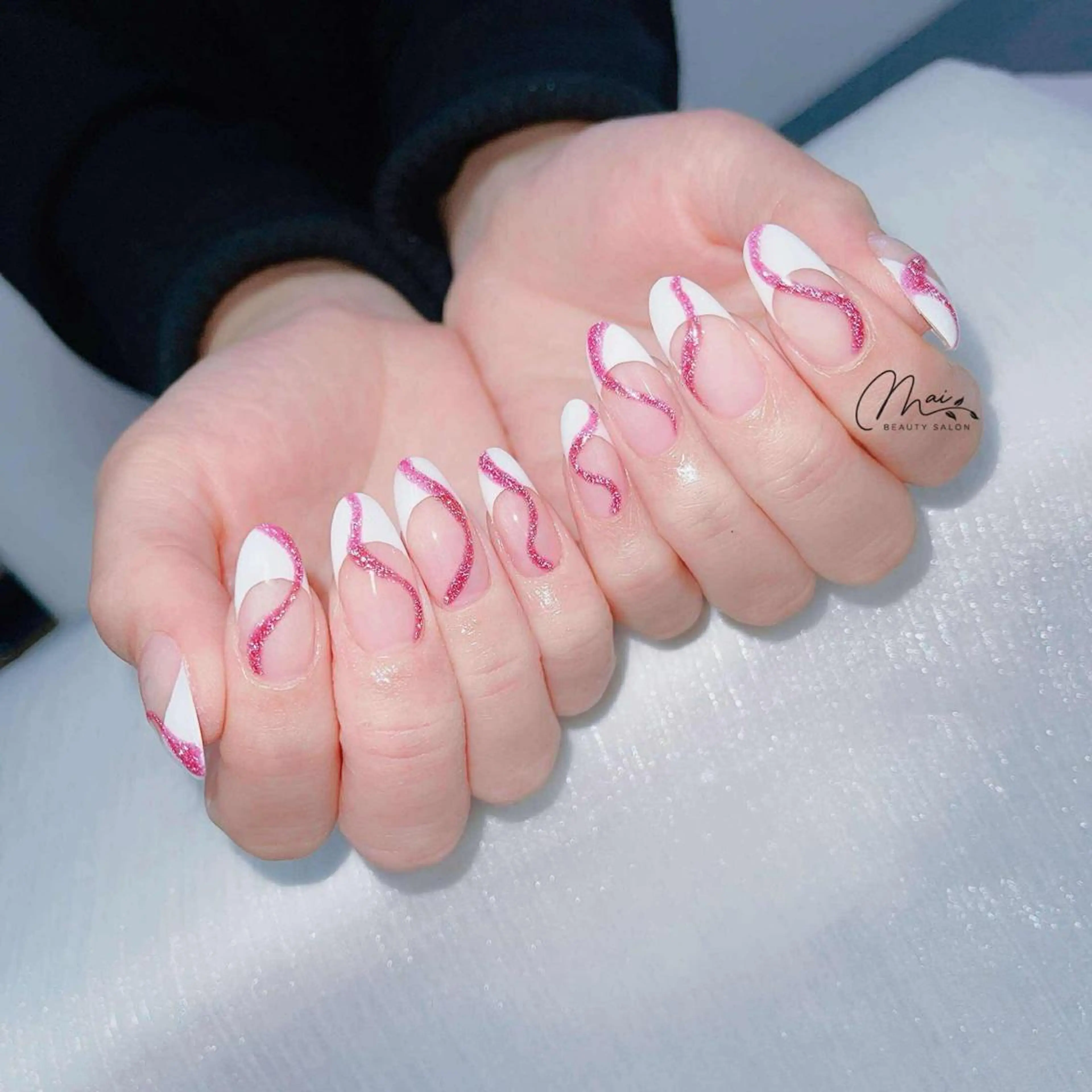 ネイル オーロラネイル チークネイル 長さ出し フラッシュネイル フットネイル MaiBeauty dodoのネイルデザイン