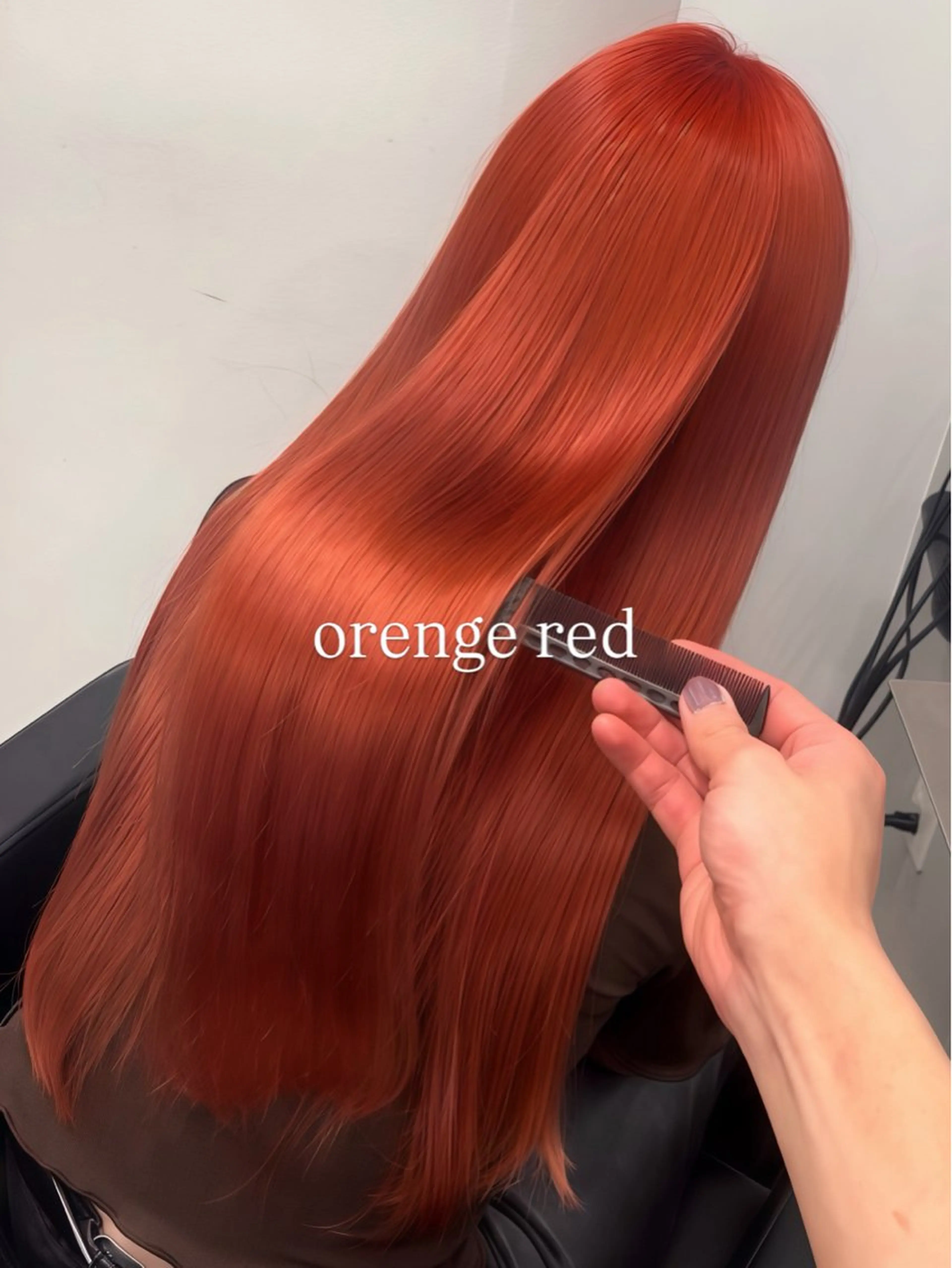 カラー オレンジ レッドカラー ヘアカラー 新宿/ハイトーン /透明感カラー/ガクのヘアスタイル