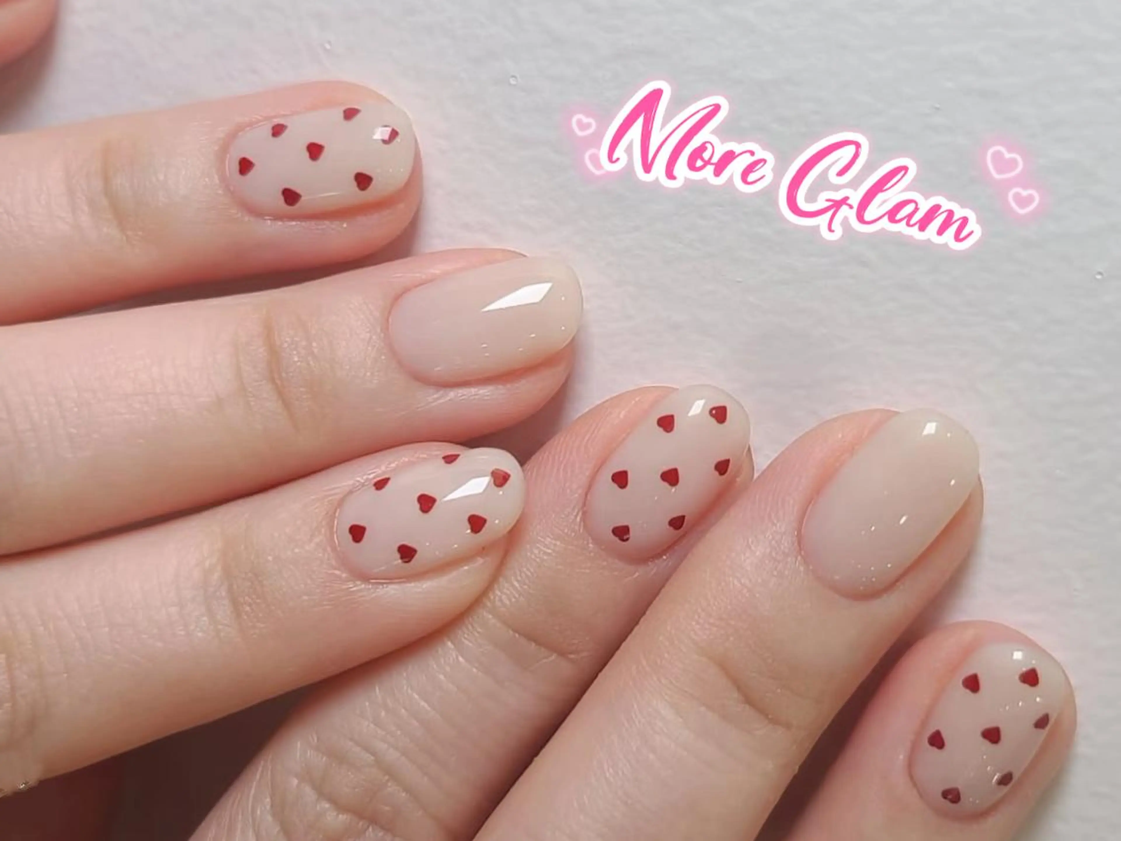 ネイル 長さ出し フットネイル フレンチネイル ジェルネイル ガラスフレンチ MoreGlam Nailsのネイルデザイン
