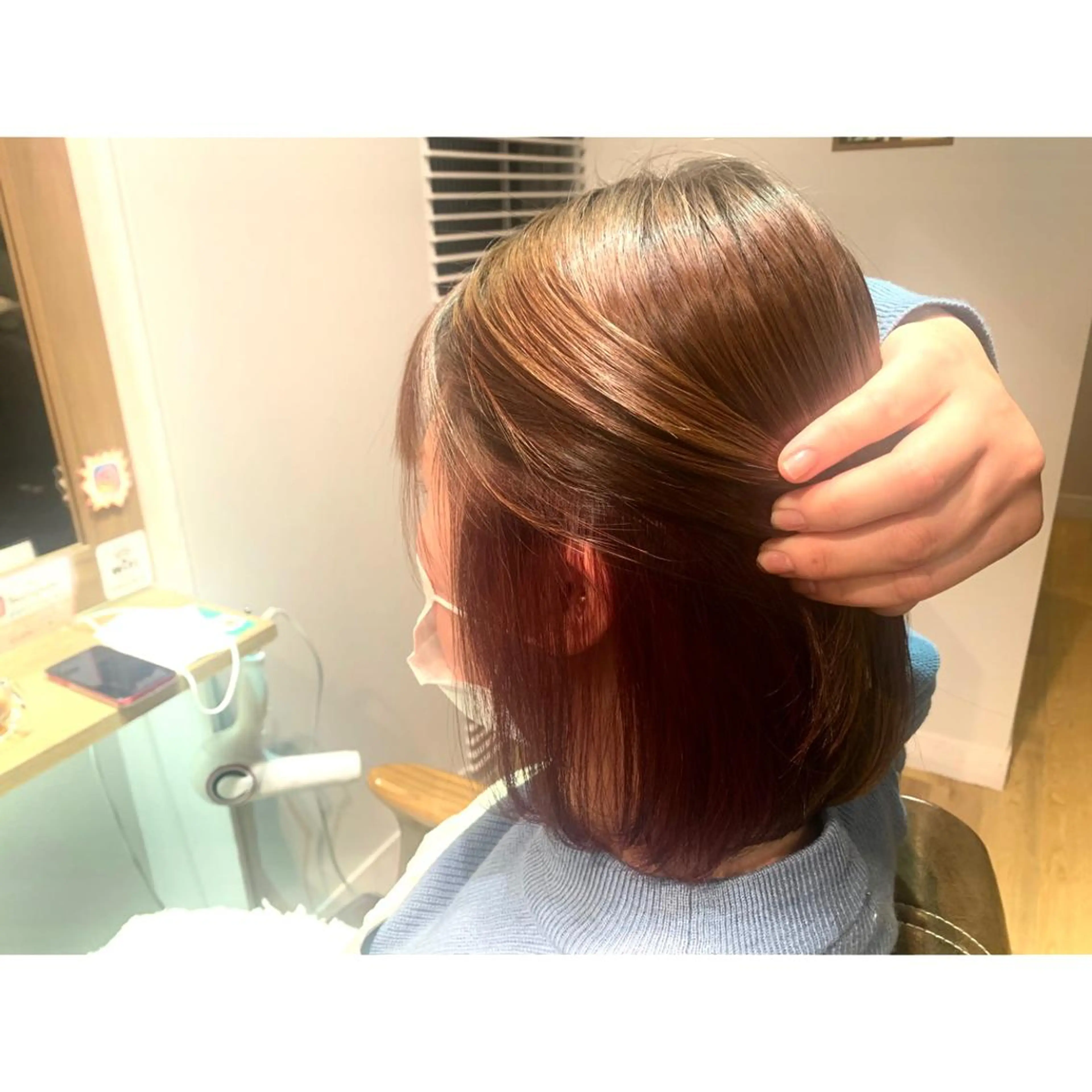 ミディアム カラー ピンクカラー ヘアカラー トリートメント ツキダテ ユイのヘアスタイル
